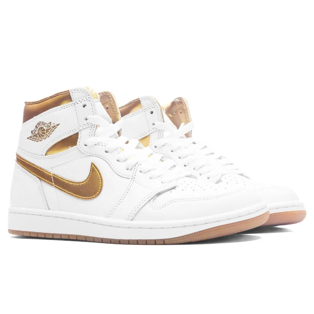 Air Jordan 1 Retro High OG Women's - White/Metallic Gold/Gum Light Brown