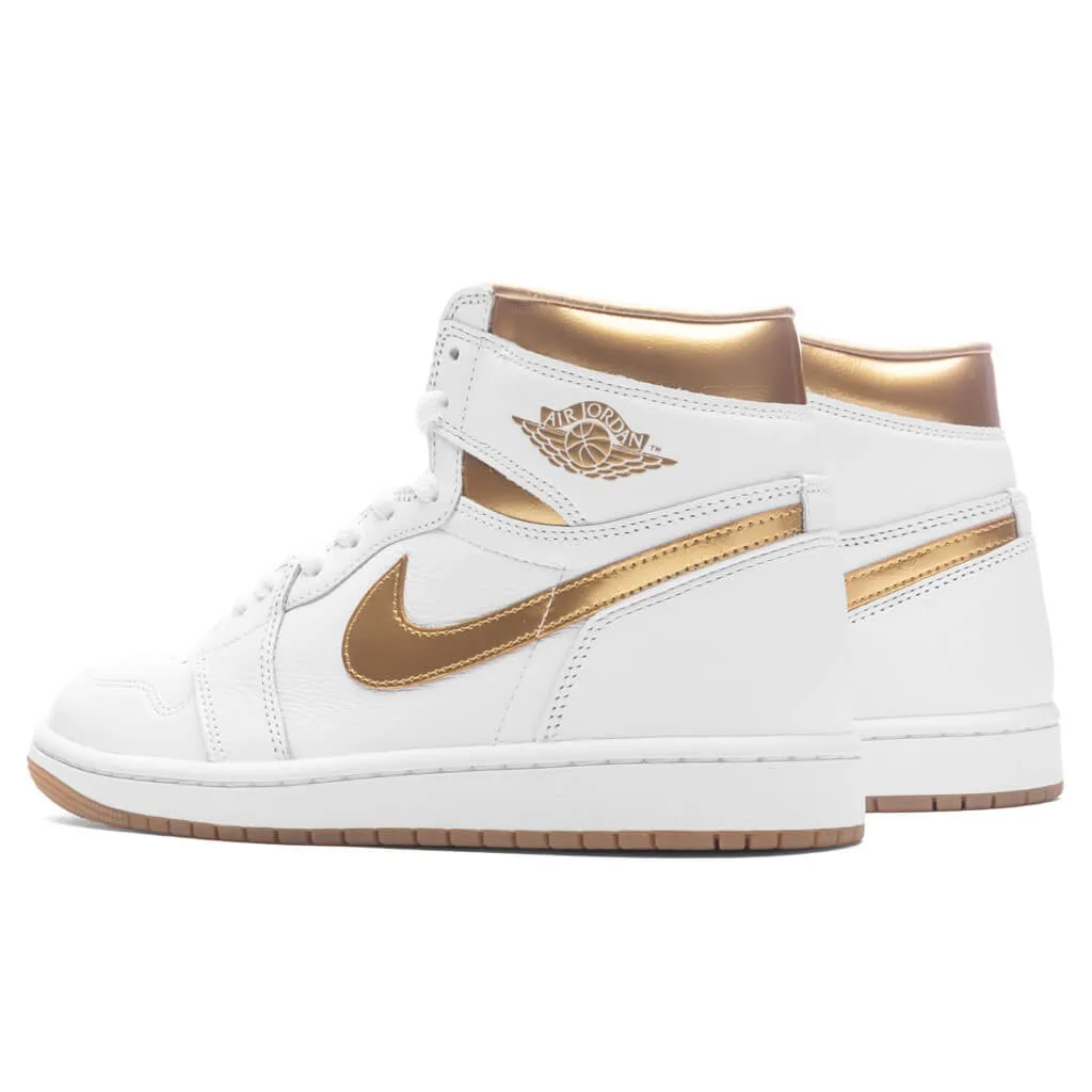 Air Jordan 1 Retro High OG Women's - White/Metallic Gold/Gum Light Brown