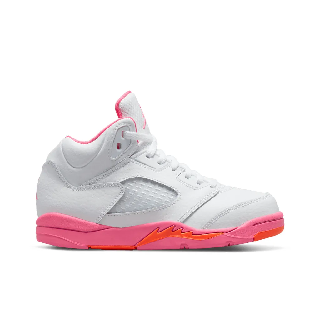 Air Jordan 5 Retro (PS) - White/Pinksicle/Safety Orange