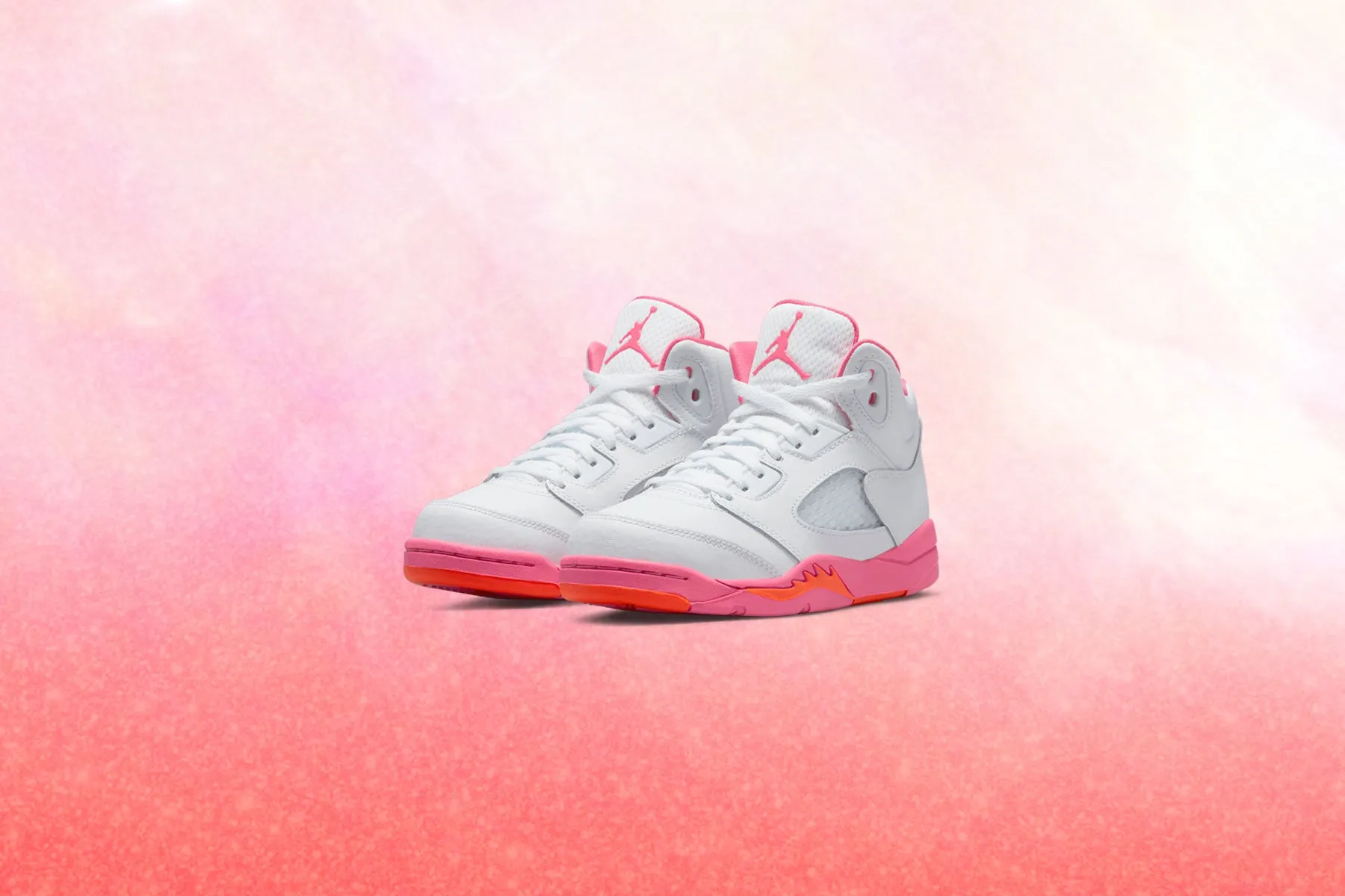 Air Jordan 5 Retro (PS) - White/Pinksicle/Safety Orange