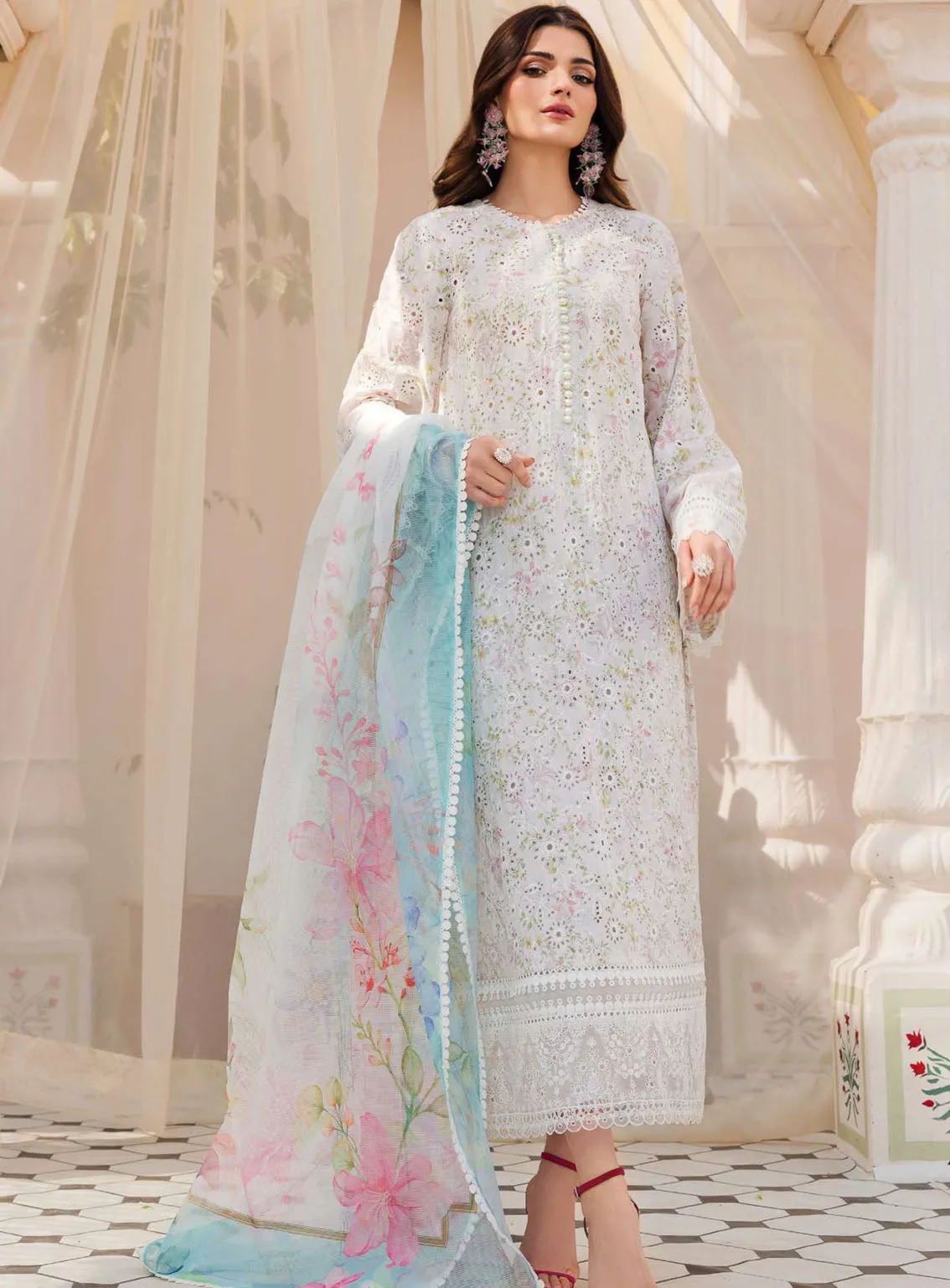 Amal By Motifz Digital Embroidered Lawn 3 Piece Unstitched Suit MT24A 4622-OPHELIA