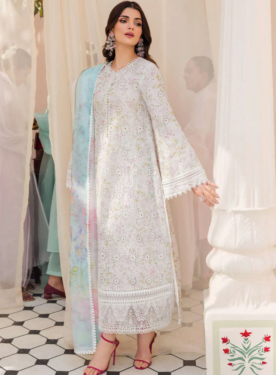 Amal By Motifz Digital Embroidered Lawn 3 Piece Unstitched Suit MT24A 4622-OPHELIA