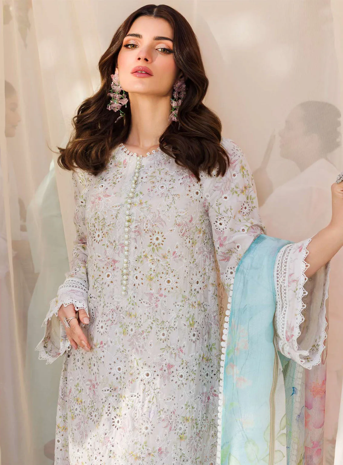 Amal By Motifz Digital Embroidered Lawn 3 Piece Unstitched Suit MT24A 4622-OPHELIA