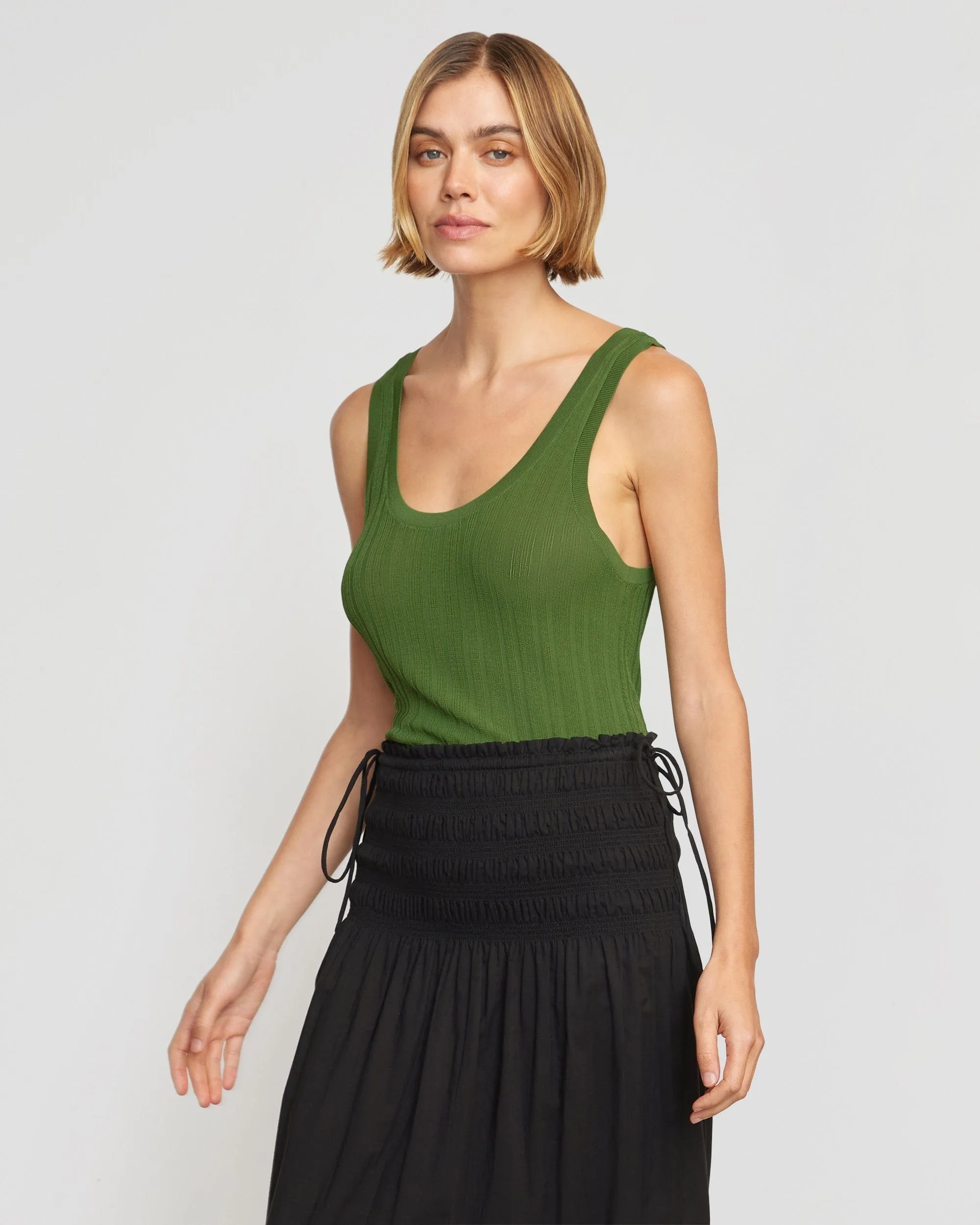 Andee Ribbed Sweater Tank | Spring Green