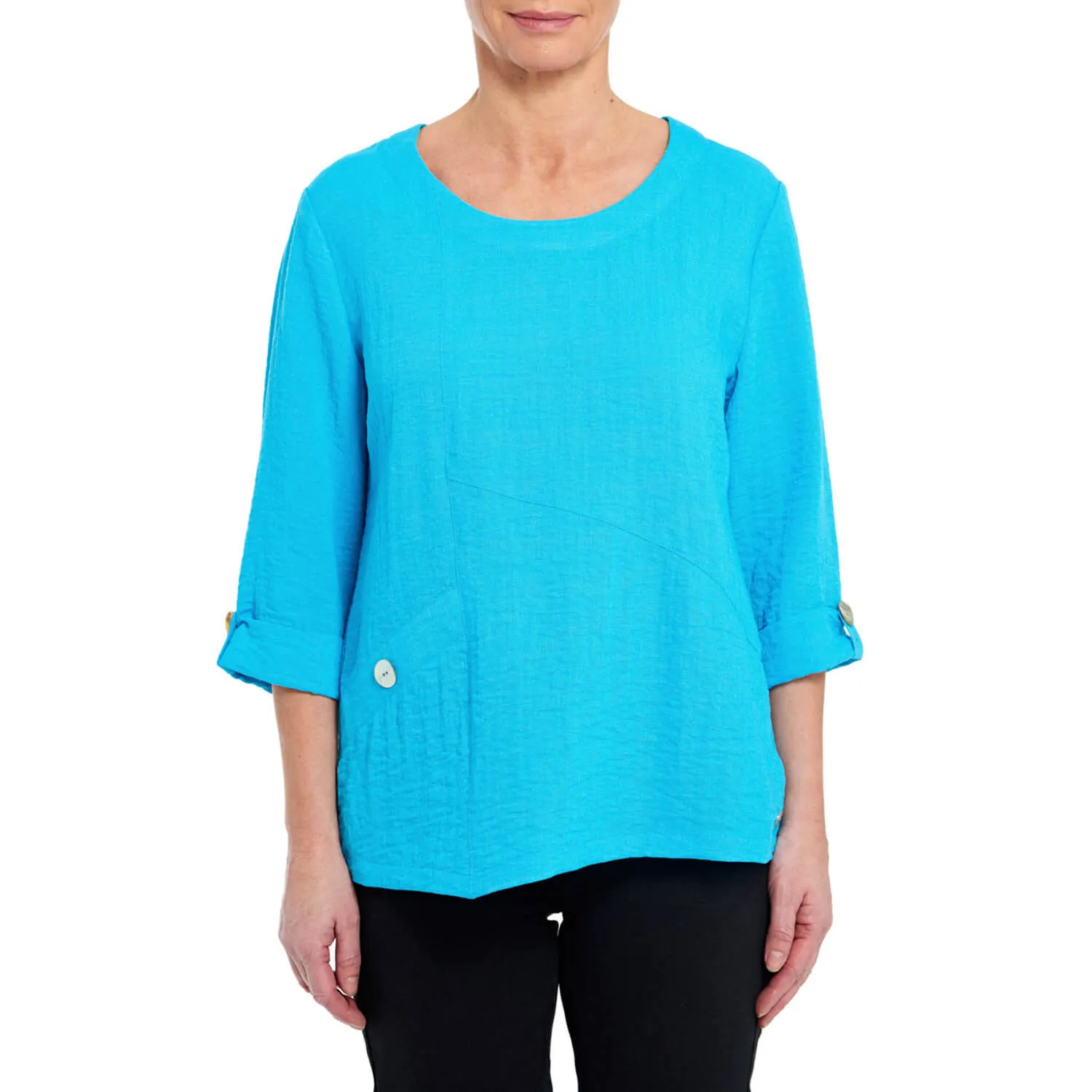 Asymmetric Hem Top - Lagoon