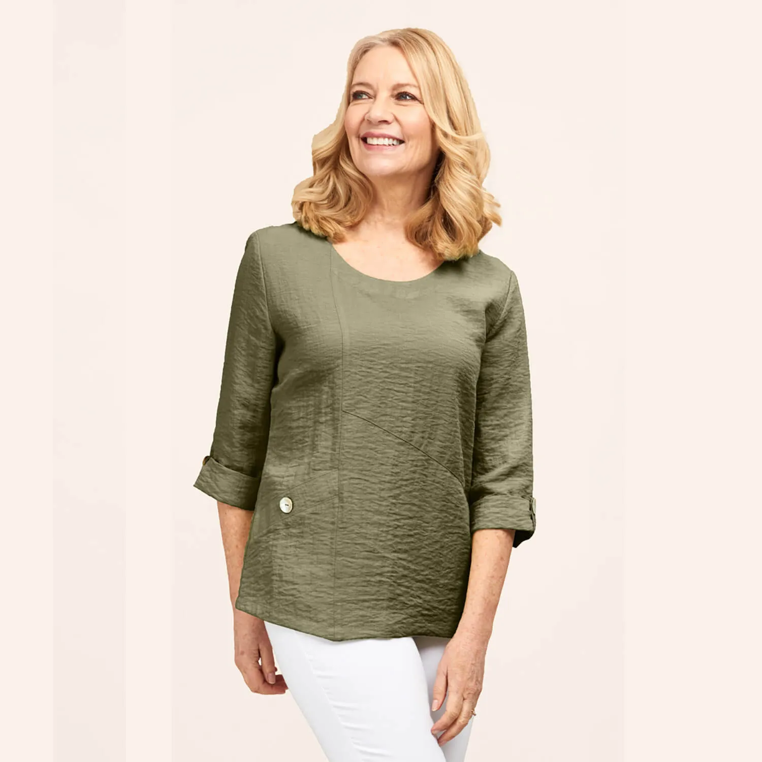 Asymmetric Hem Top - Sage