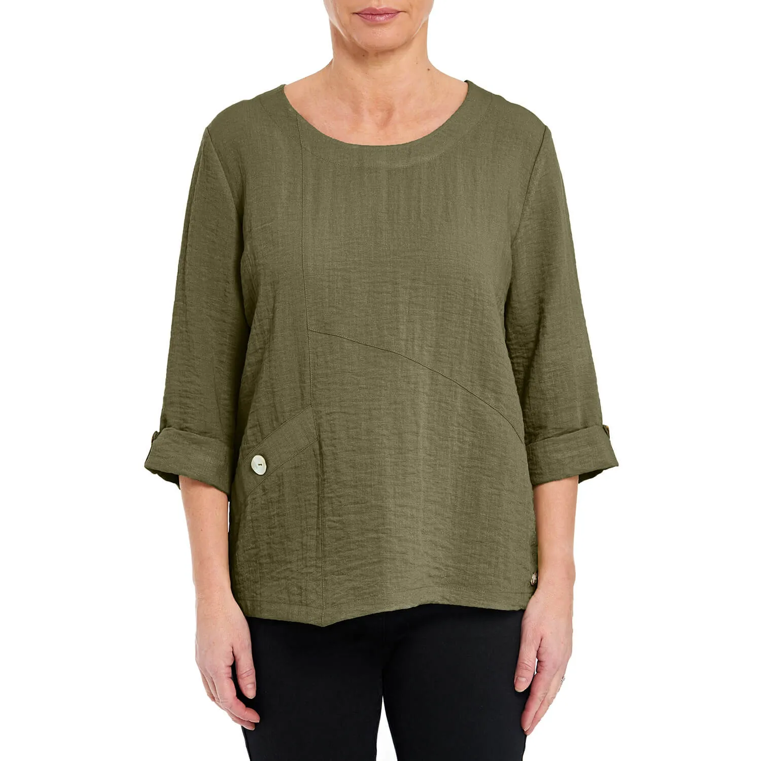 Asymmetric Hem Top - Sage