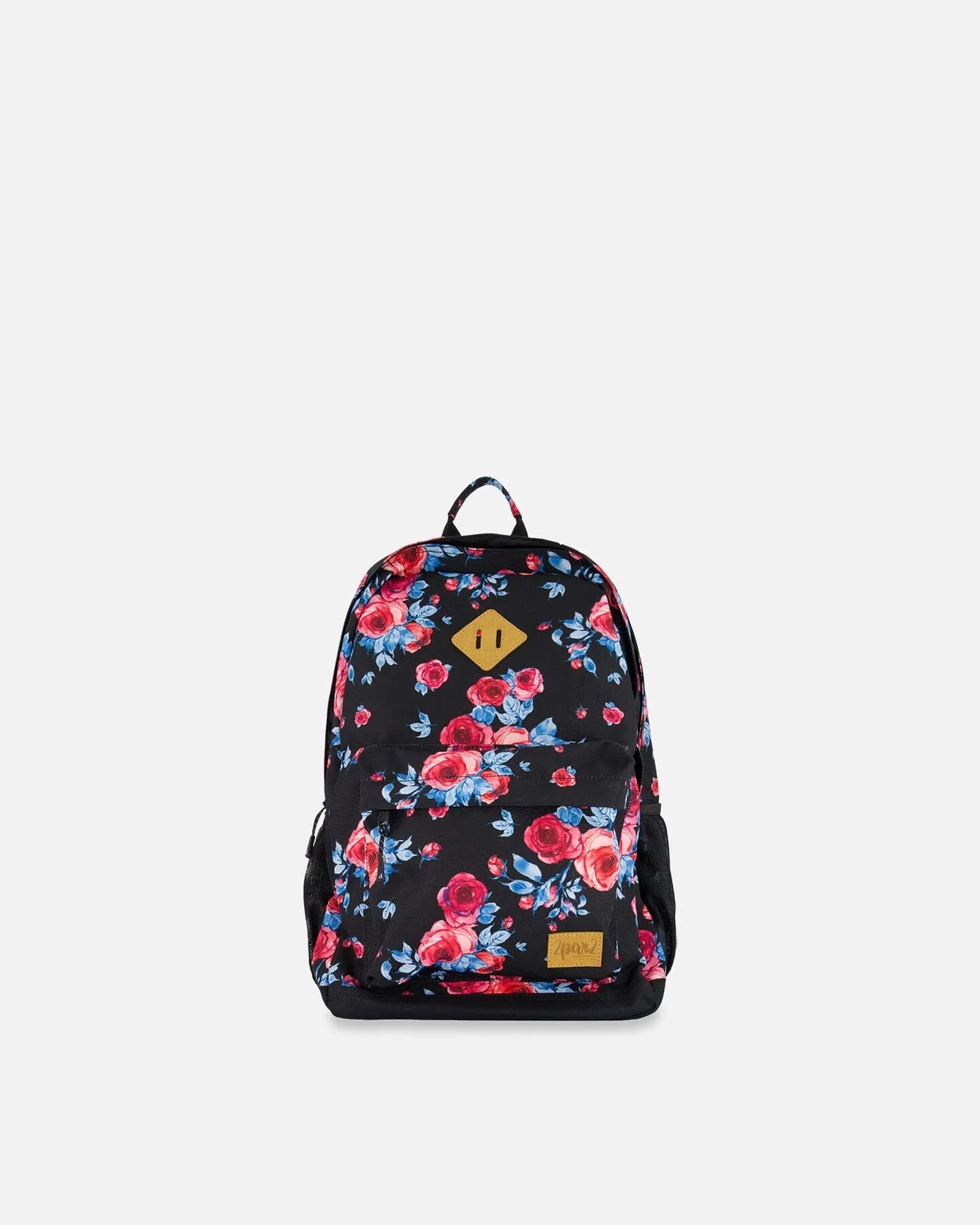 Backpack Black Printed Roses