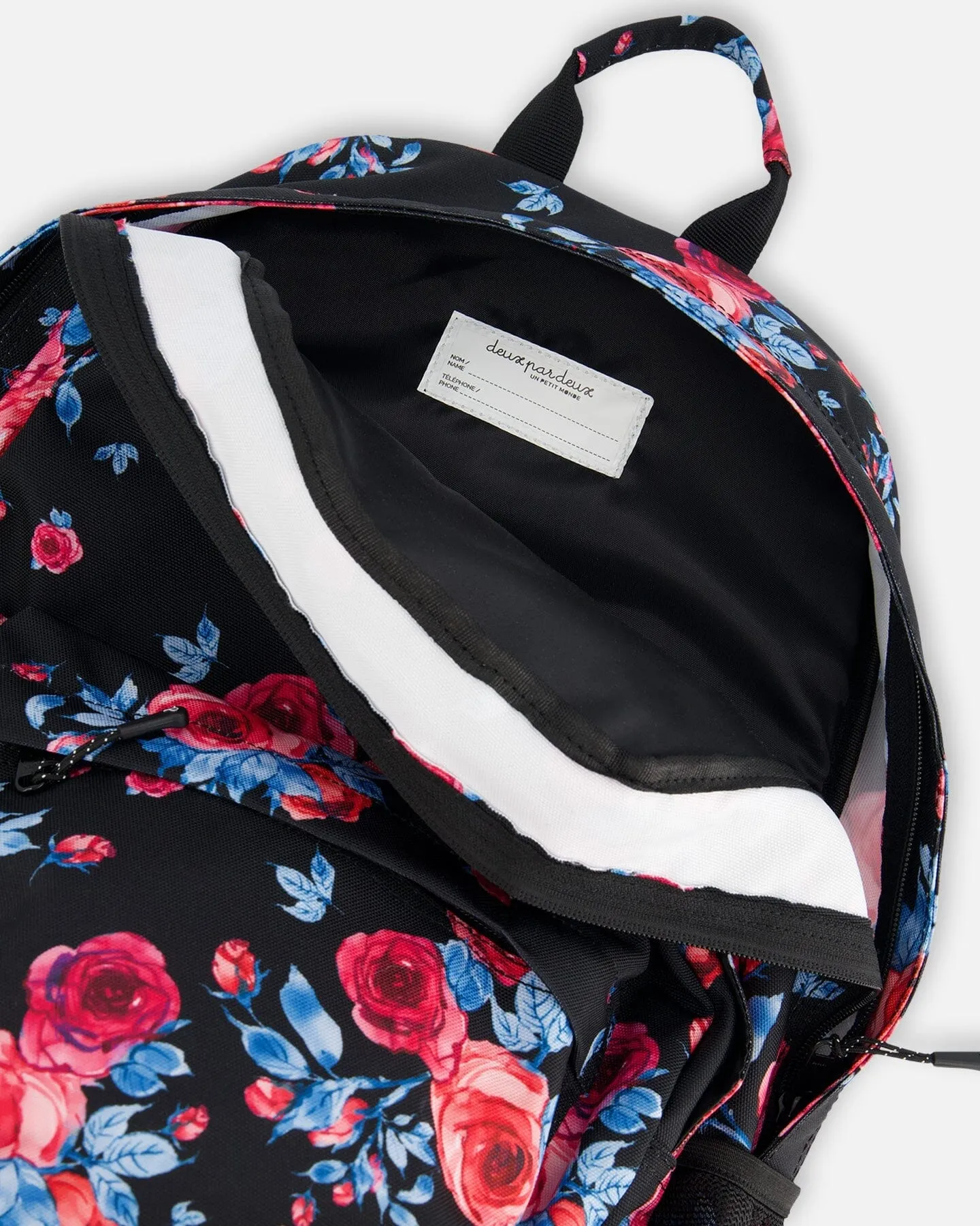 Backpack Black Printed Roses