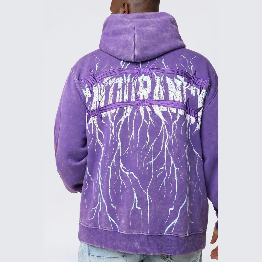 Big and Tall - Dropped Shoulder 2-Fer Dystopian Hoodie - Prism Violet