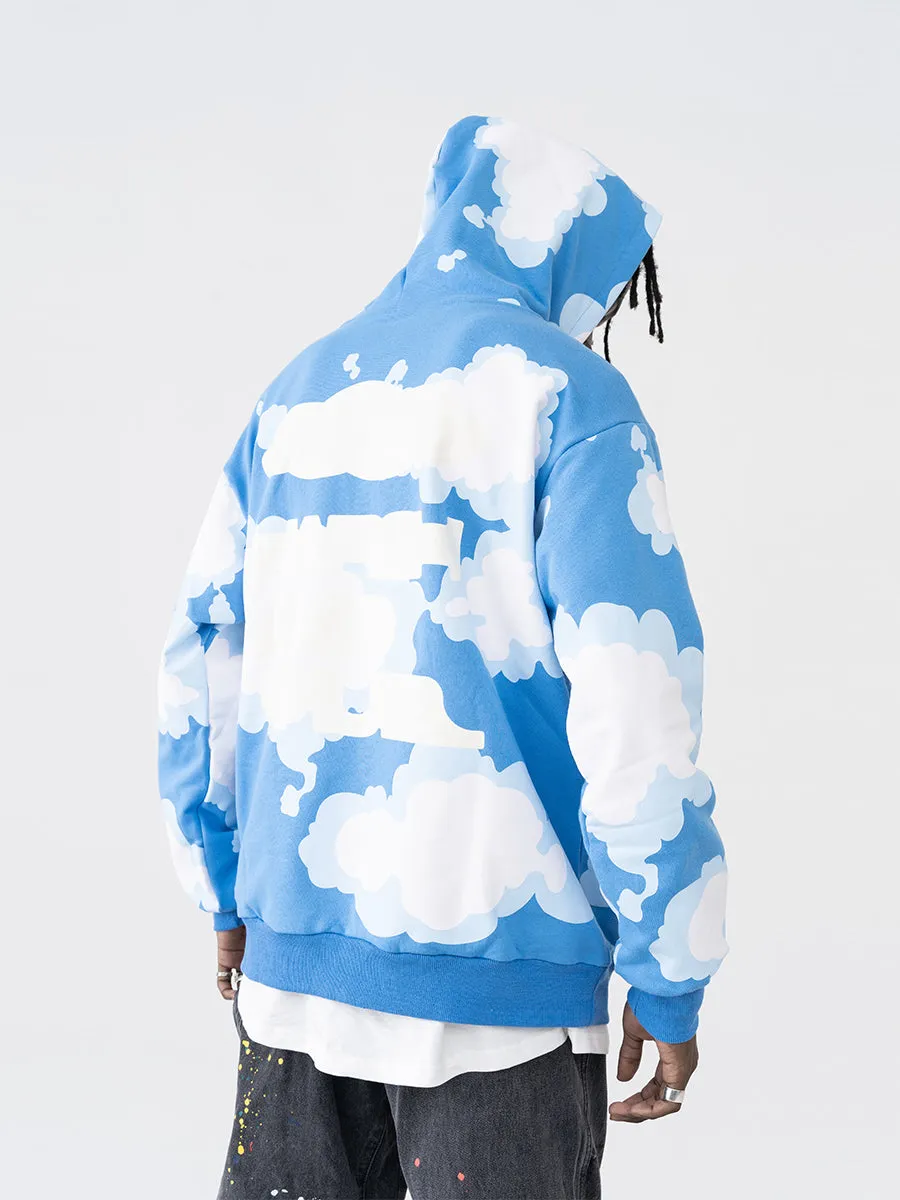 Blue Sky Printed Hoodie