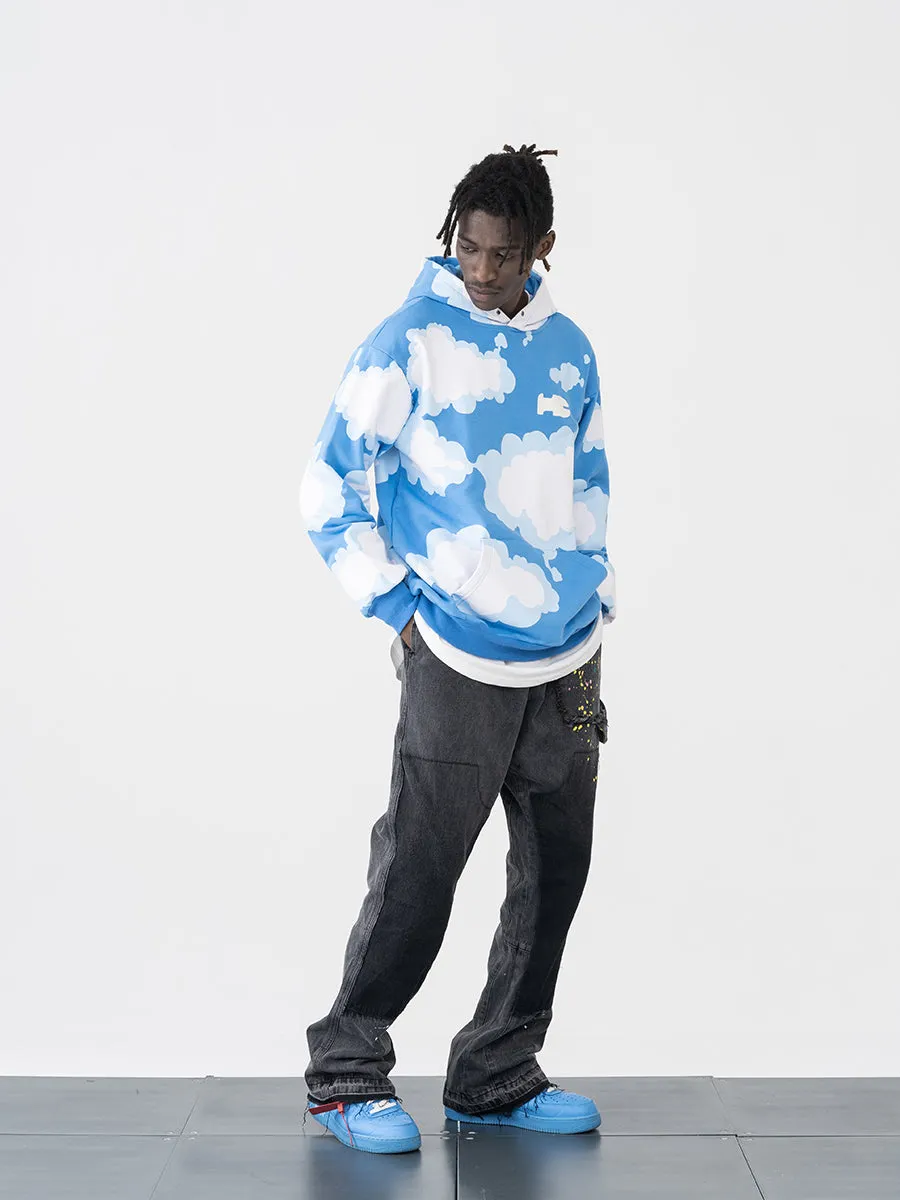 Blue Sky Printed Hoodie