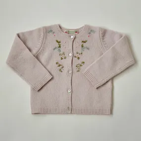 Bonpoint 100% Cashmere Cardigan With Floral Motif: 2 Years