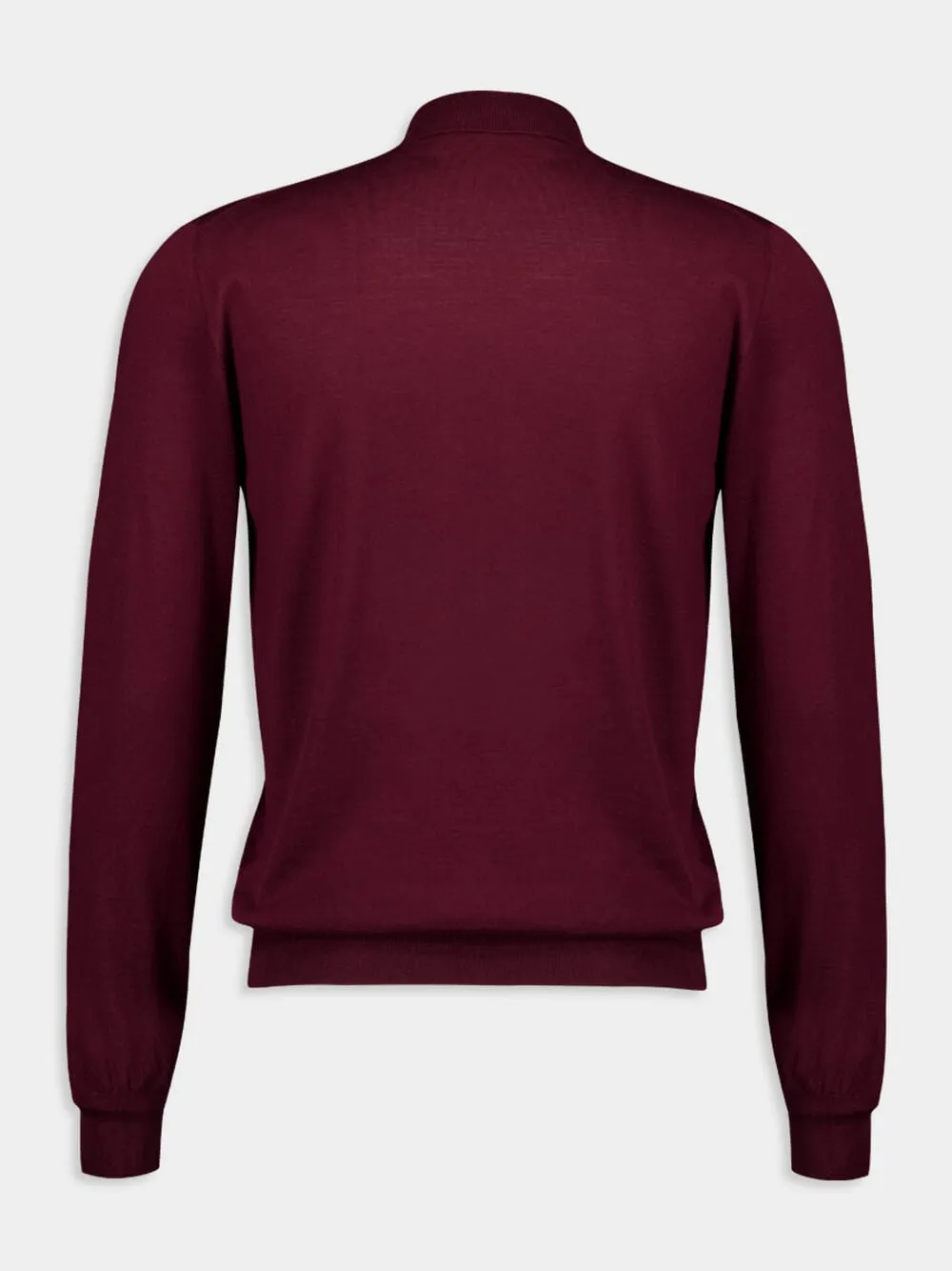 Burgundy Virgin Wool Turtleneck Sweater