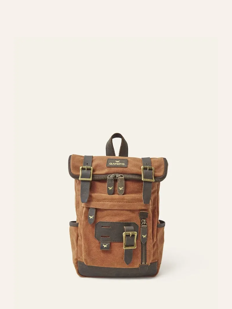 Burnt Orange Waxed Cotton Micro Bali Backpack