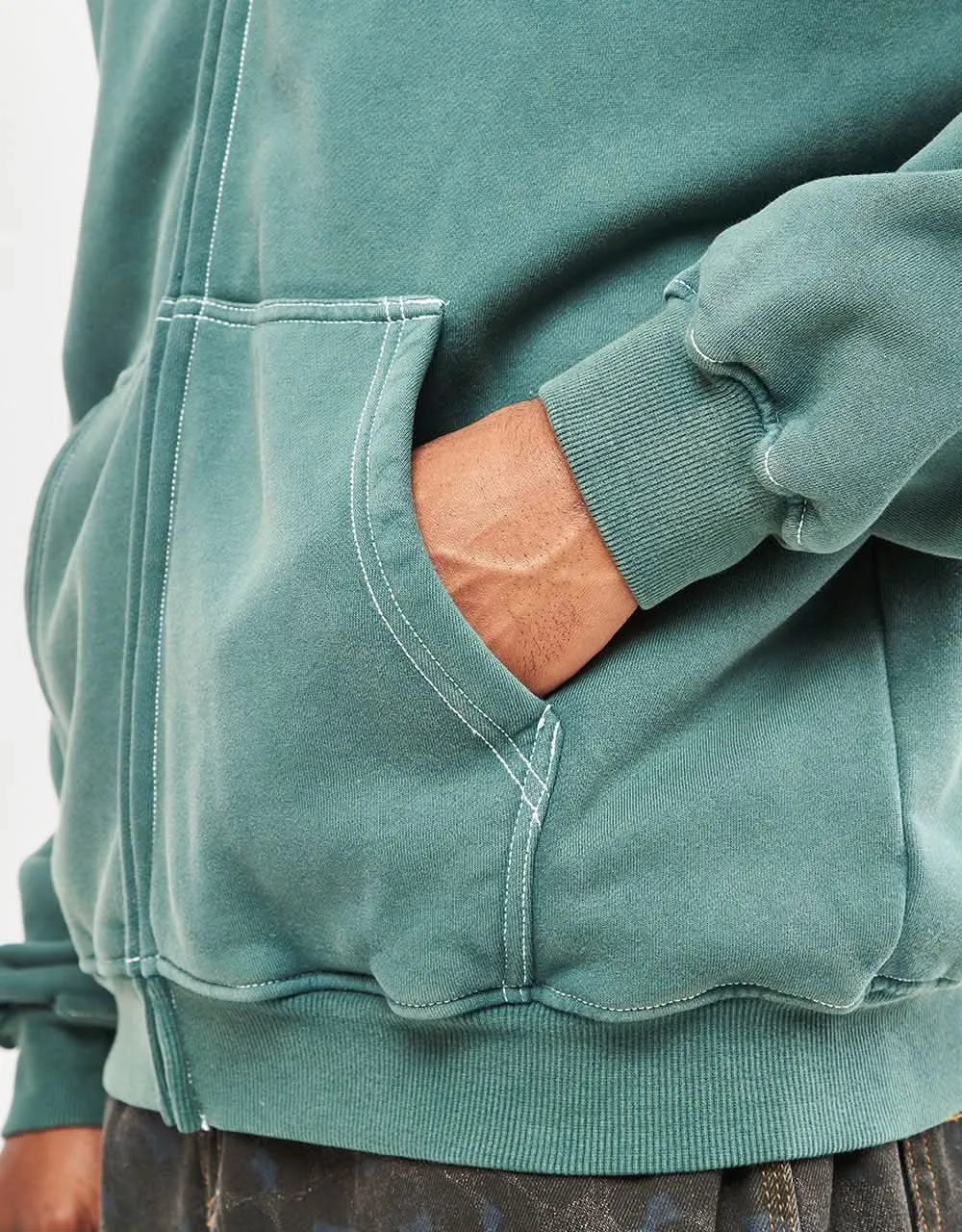 Butter Goods Breakdown Zip Hoodie - Washed Fern