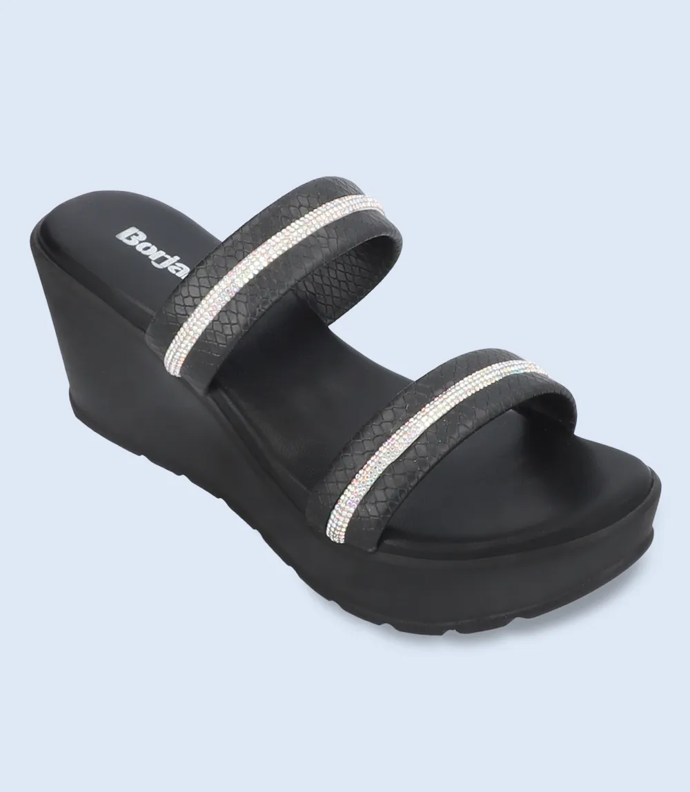 BW9710-BLACK-Women Slipper Heel