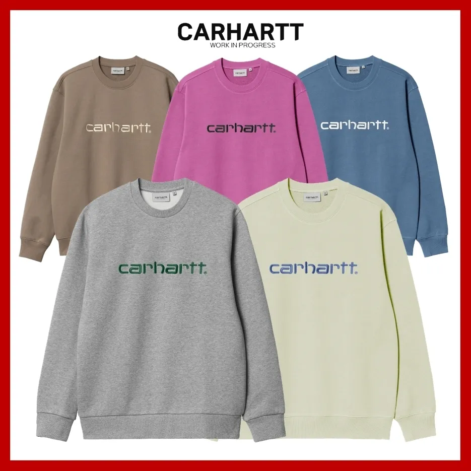 Carhartt  |Unisex Street Style Long Sleeves Logo Sweatshirts