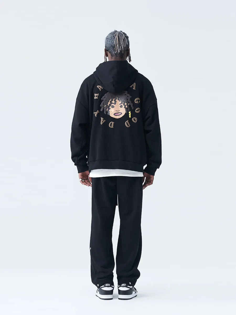 Cartoon Foam Print Hoodie