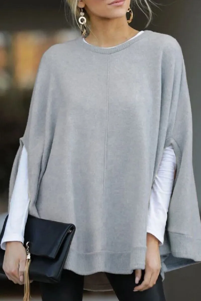 Casual Solid Pullovers O Neck Tops(5 colors)