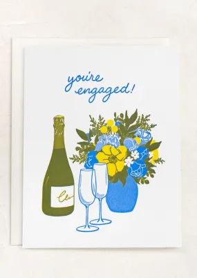 Champagne Toast Engagement Card