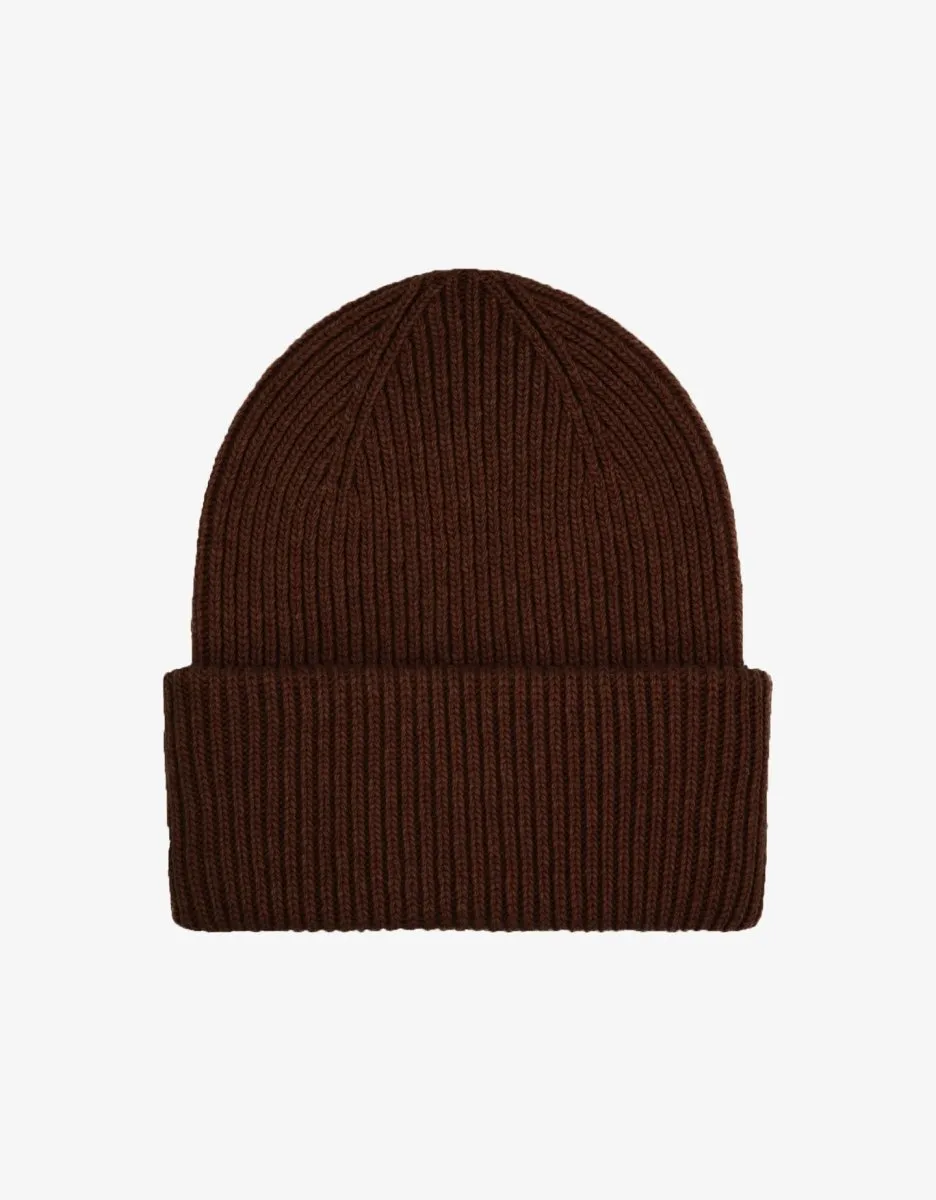 Colorful Merino Wool Hat Coffee Brown