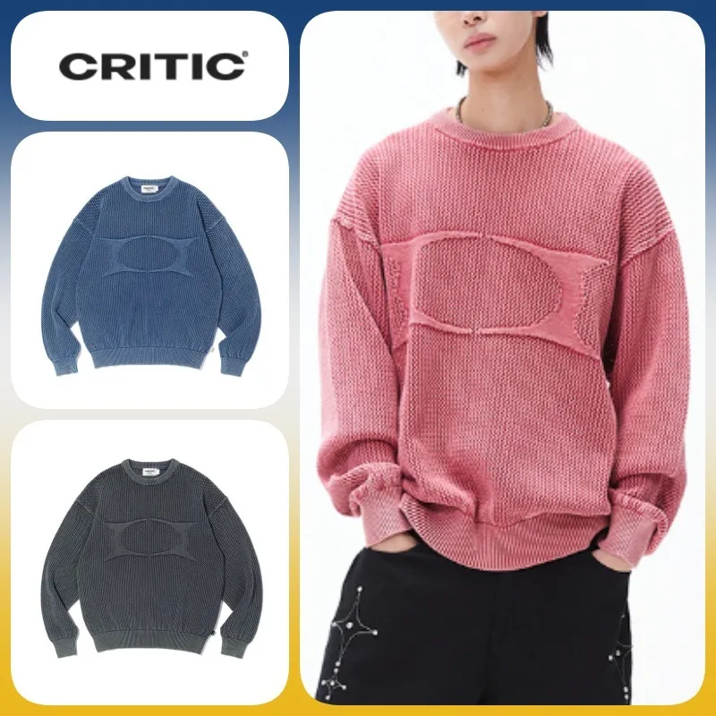 CRITIC  |Unisex U-Neck Long Sleeves Logo Sweaters