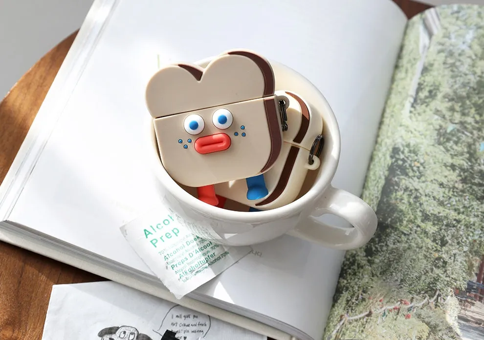 Cute Toast Duck Ghost Characters Airpod3 Cases Headset Headphone Accessories Silicone Accessory Protect Apple Charger