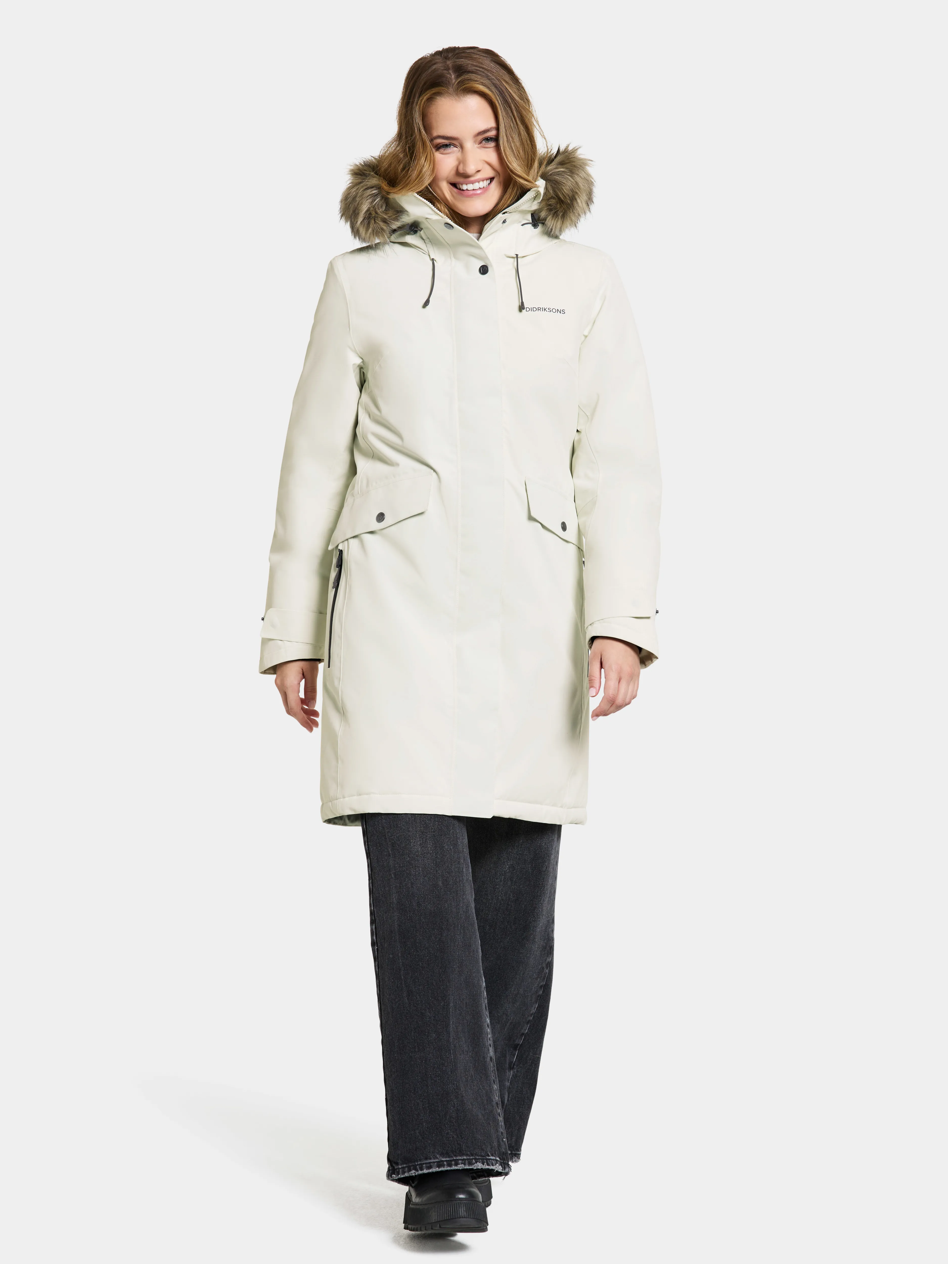 Didriksons Women's Erika Parka 3 White Foam | Buy Didriksons Women's Erika Parka 3 White Foam here | Outnorth