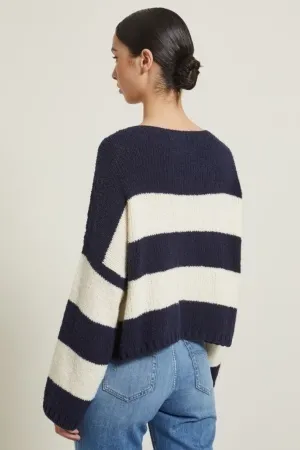 Diffusione Tessile  |Stripes Casual Style Boat Neck Long Sleeves Cotton