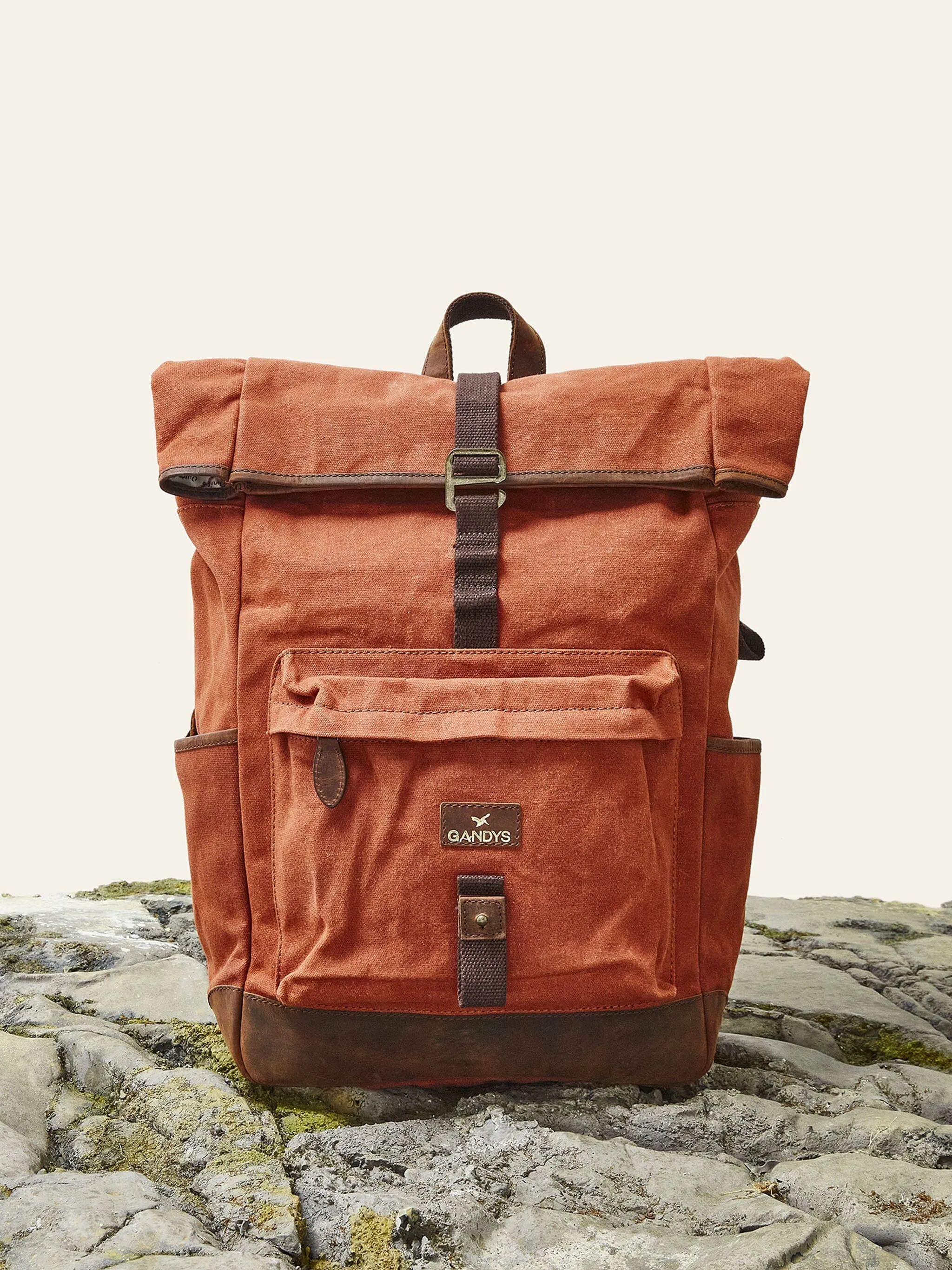 Dusty Orange Sri Lanka Waxed Cotton Backpack