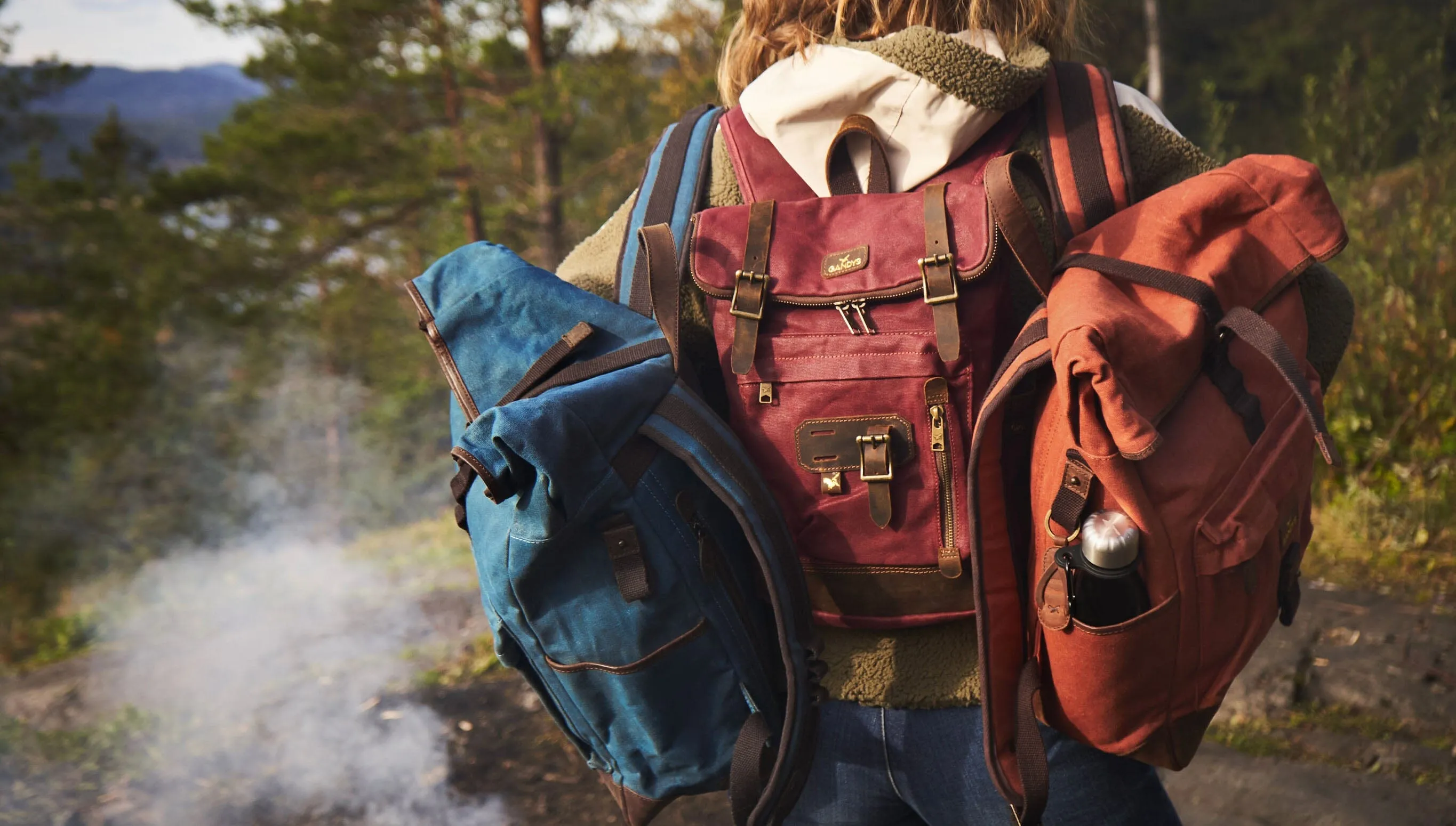 Dusty Orange Sri Lanka Waxed Cotton Backpack