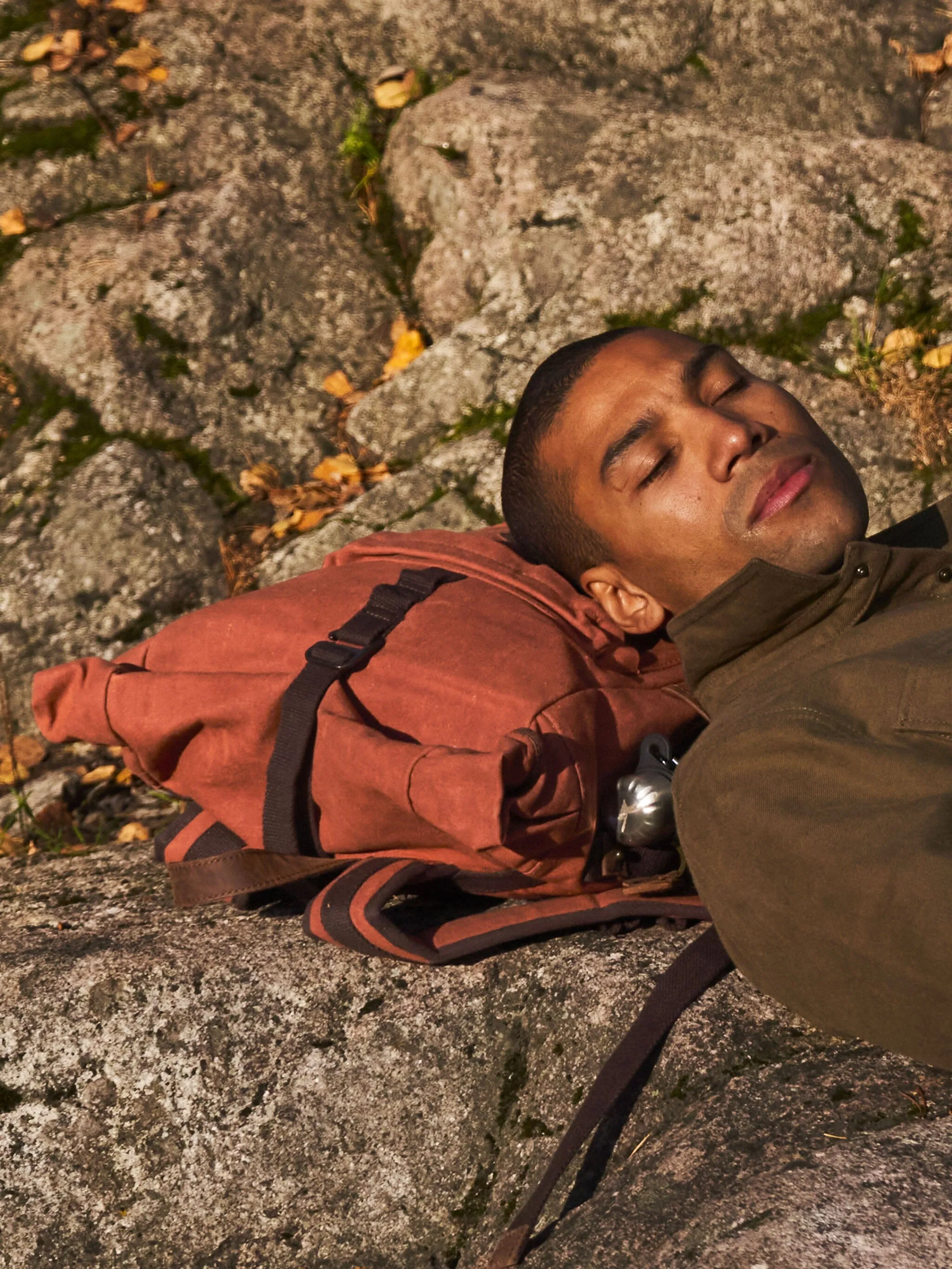 Dusty Orange Sri Lanka Waxed Cotton Backpack