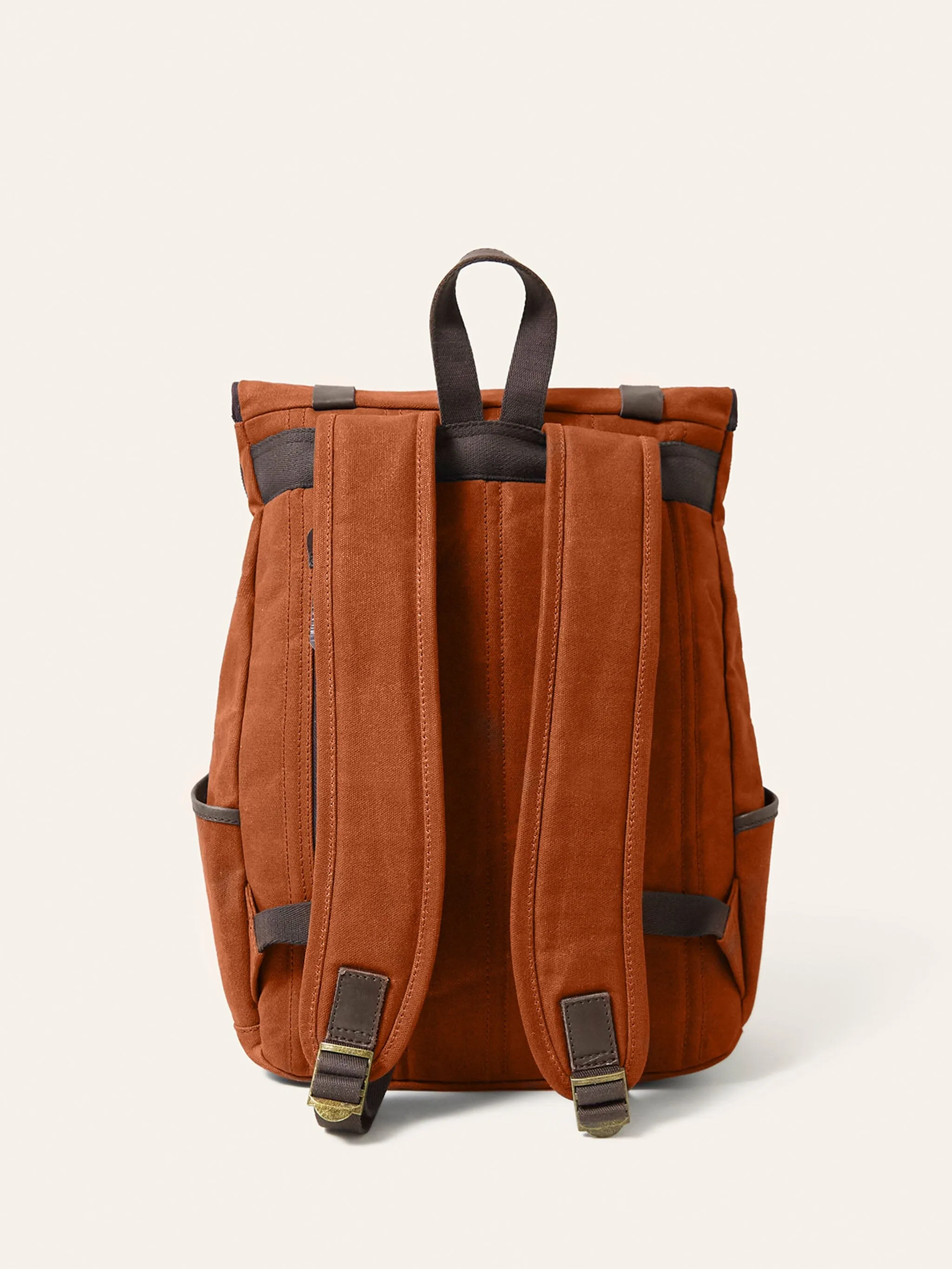 Dusty Orange Waxed Cotton Bali Backpack