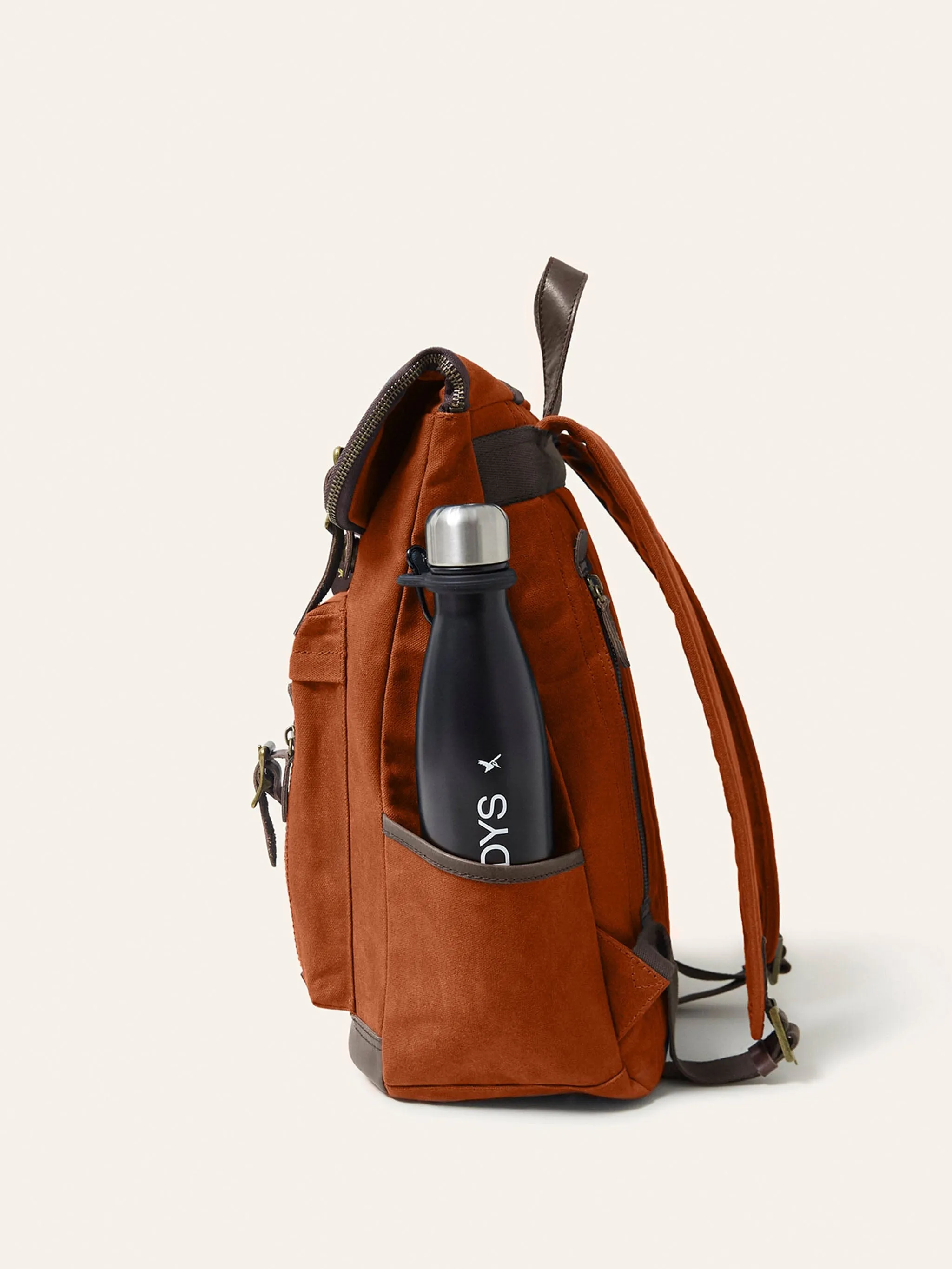 Dusty Orange Waxed Cotton Bali Backpack