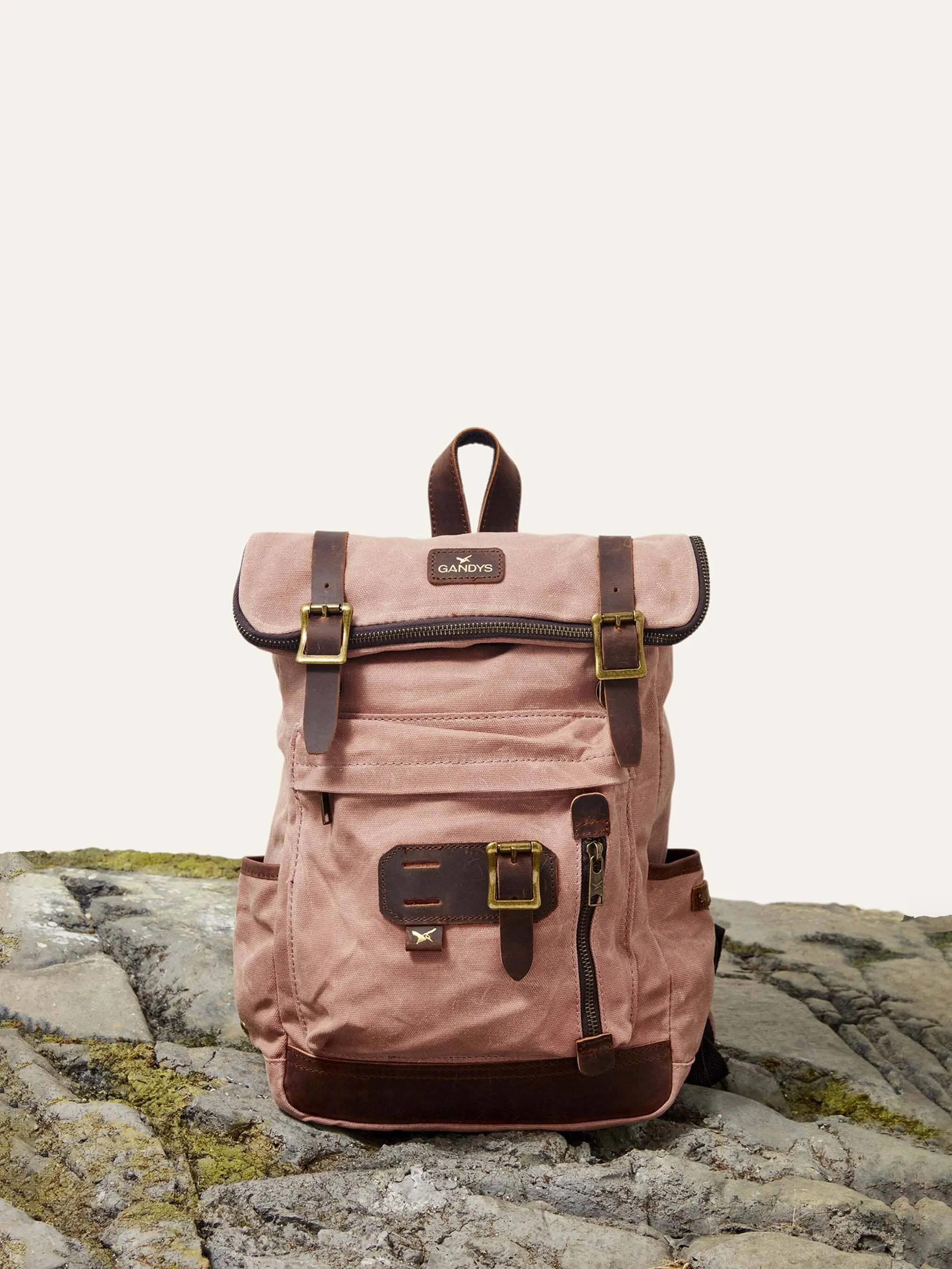 Dusty Pink Waxed Cotton Mini Bali Backpack