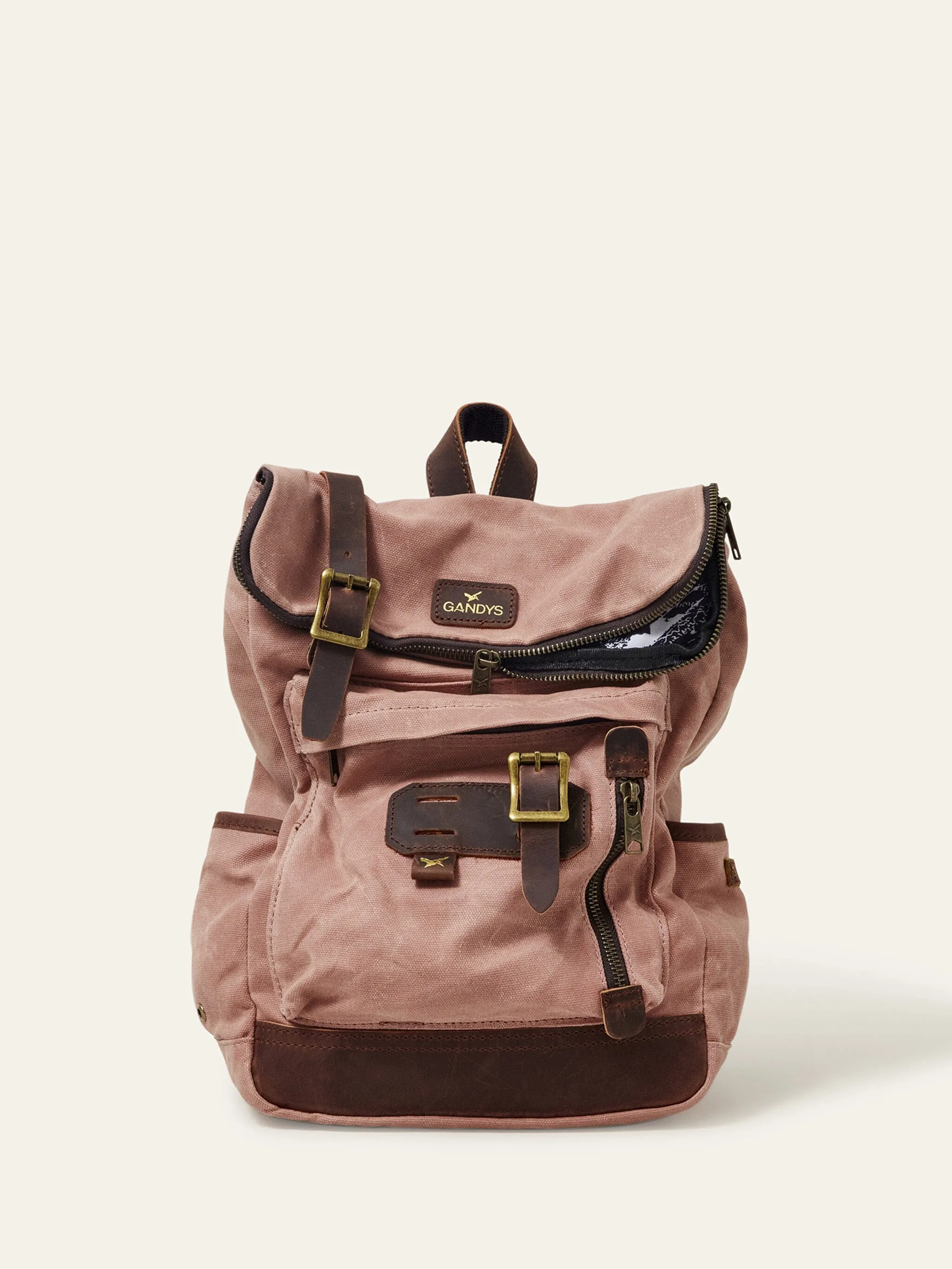 Dusty Pink Waxed Cotton Mini Bali Backpack