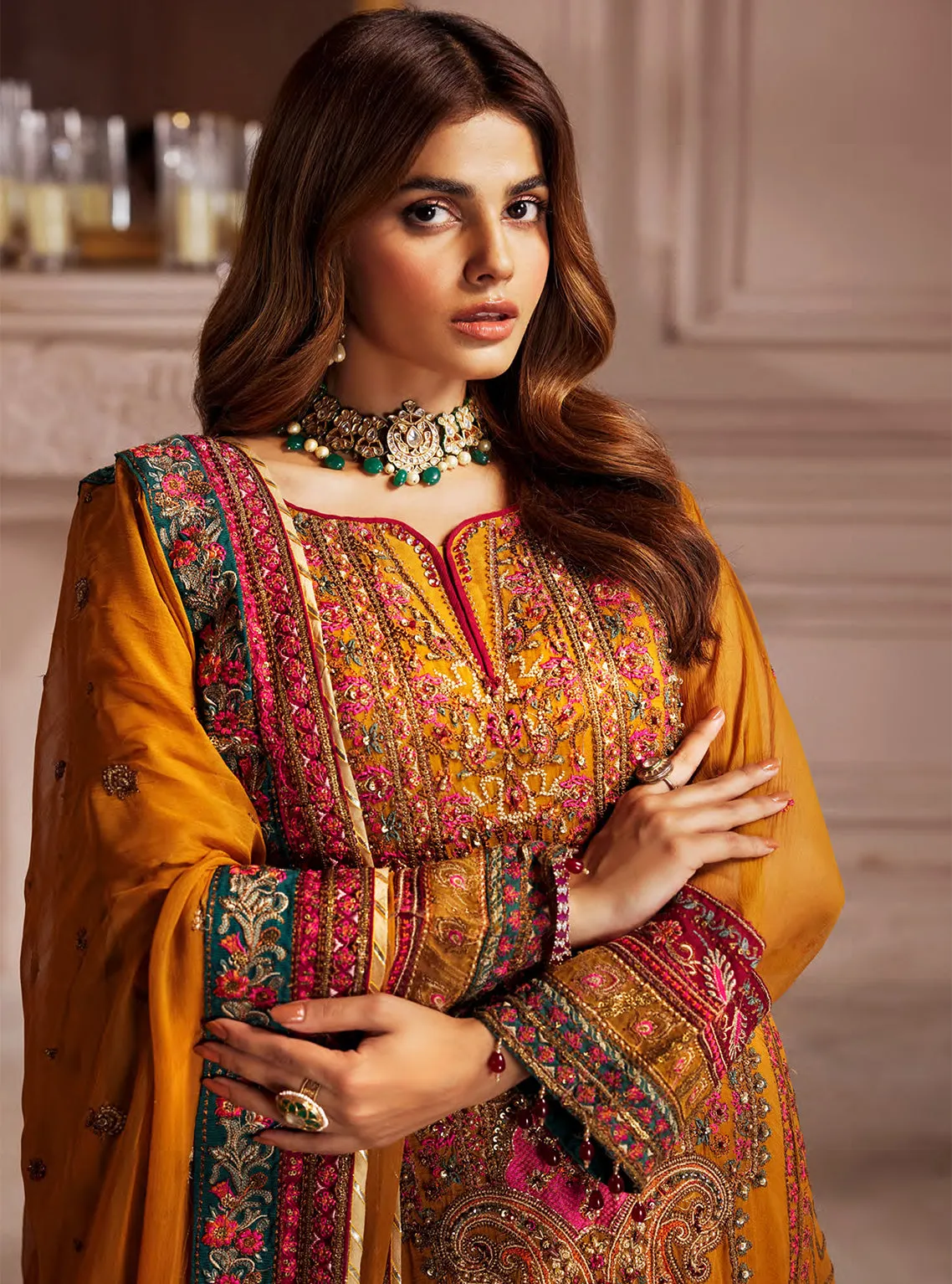 Elaine By Emaan Adeel Embroidered Chiffon Unstitched 3 Piece Suit - 07