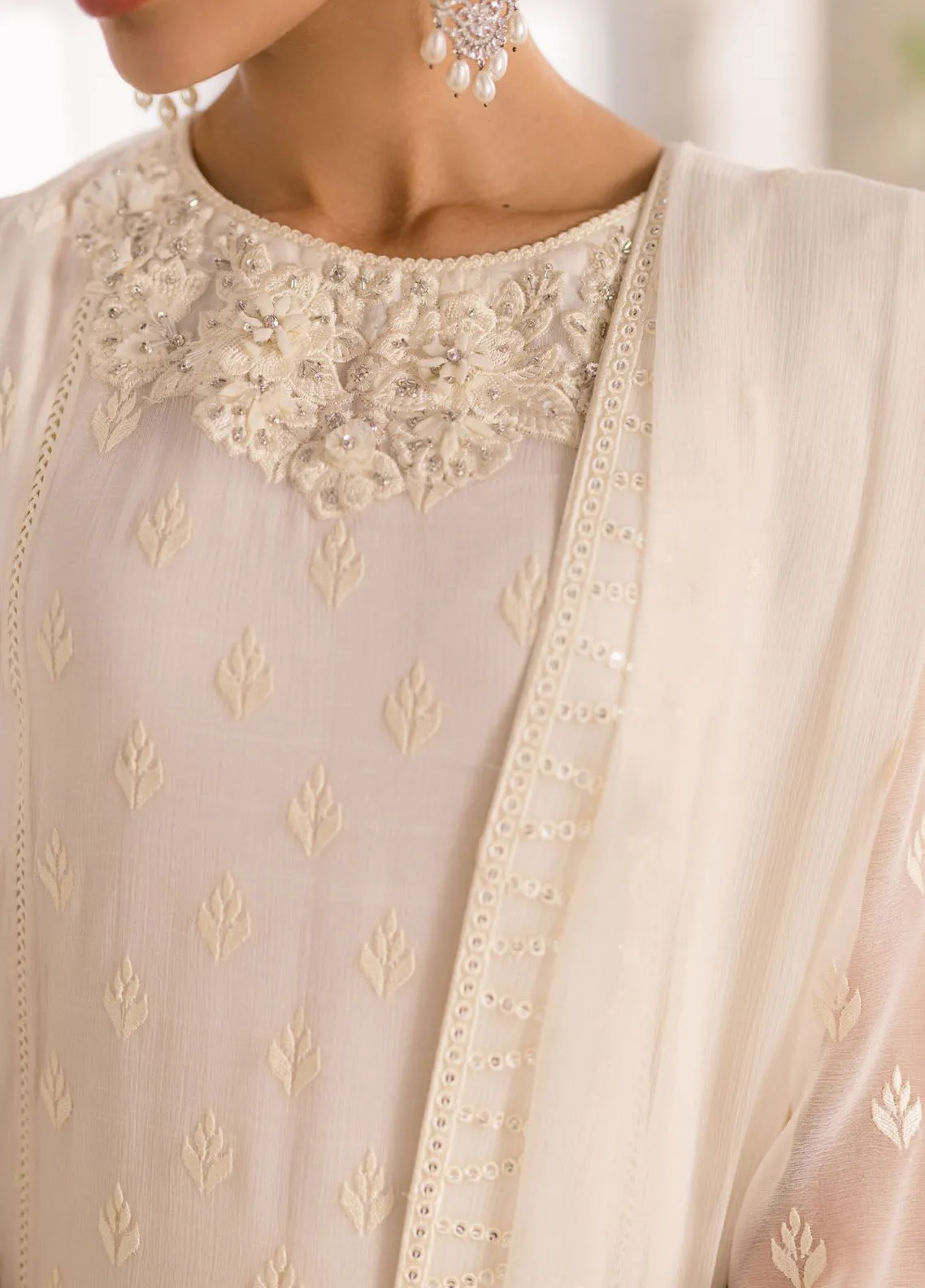 Ensembles By Azure Embroidered Chiffon 3 Piece Unstitched Suit AZU24EF ES-048 ANGELIC FROST