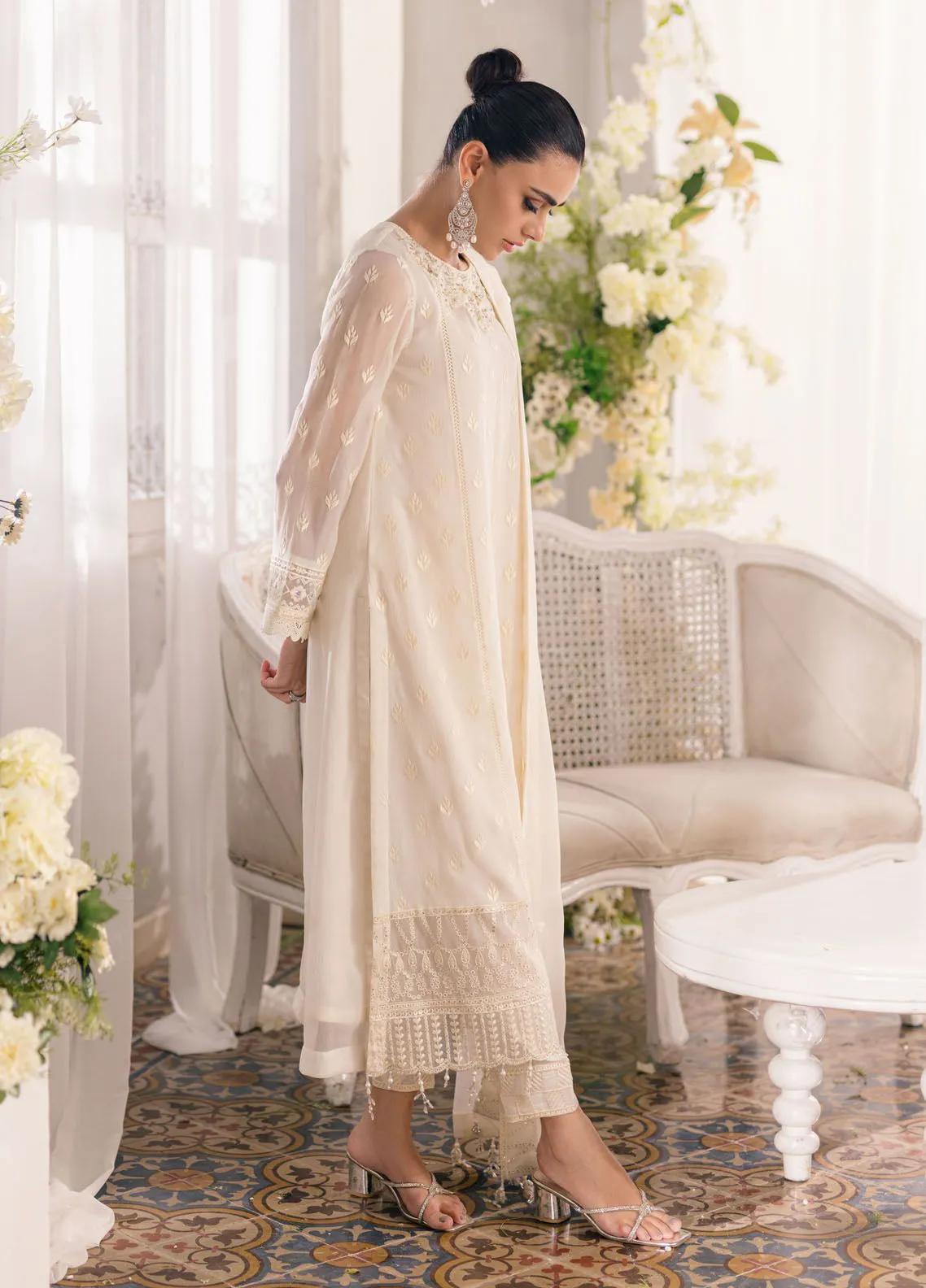 Ensembles By Azure Embroidered Chiffon 3 Piece Unstitched Suit AZU24EF ES-048 ANGELIC FROST