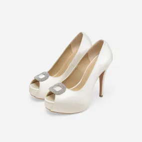 Estella Pearl White Love Wedding Pumps