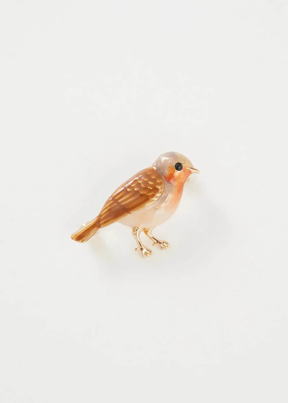 Fable England Robin Bird Enamel Brooch