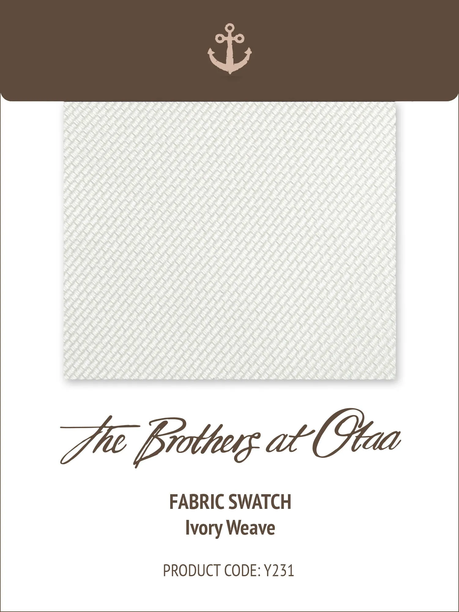 Fabric Swatch (Y231) - Ivory Weave