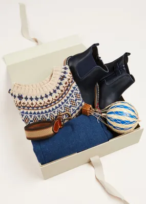 Fair Isle Merino Gift Set in Blue