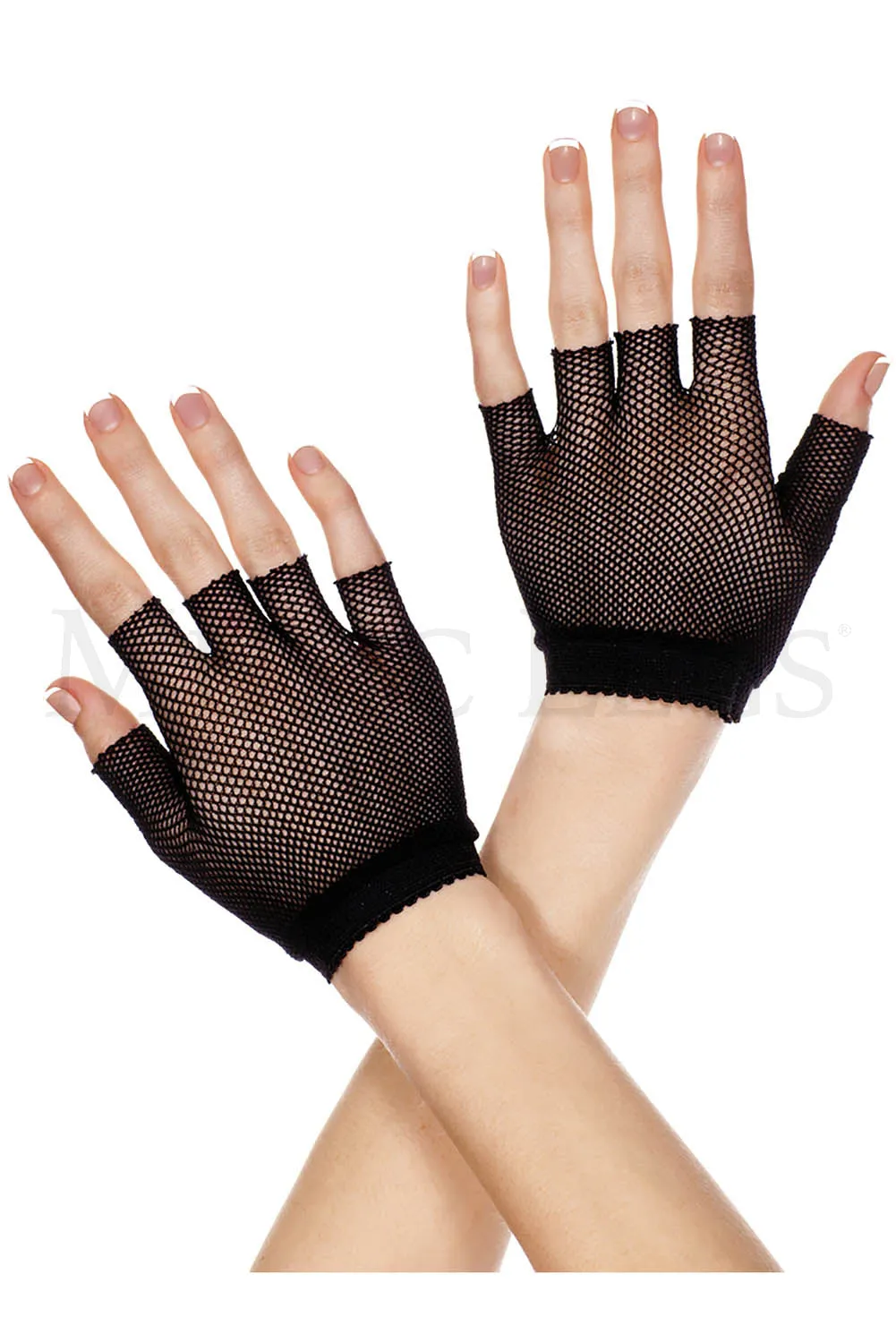 Fishnet Wrist Length Black