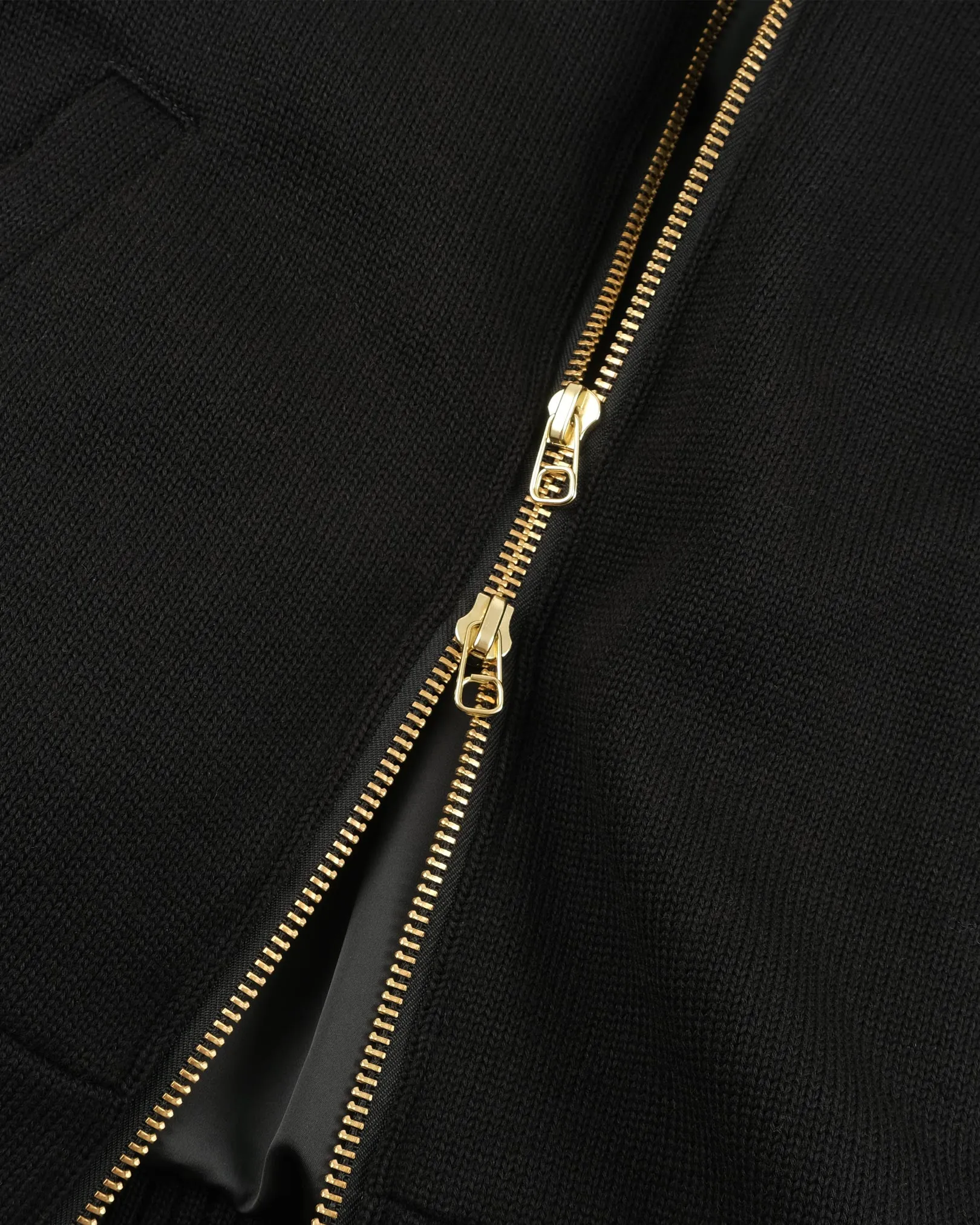 Full-Throttle Striped Moto-Hoodie - Black / Old Gold