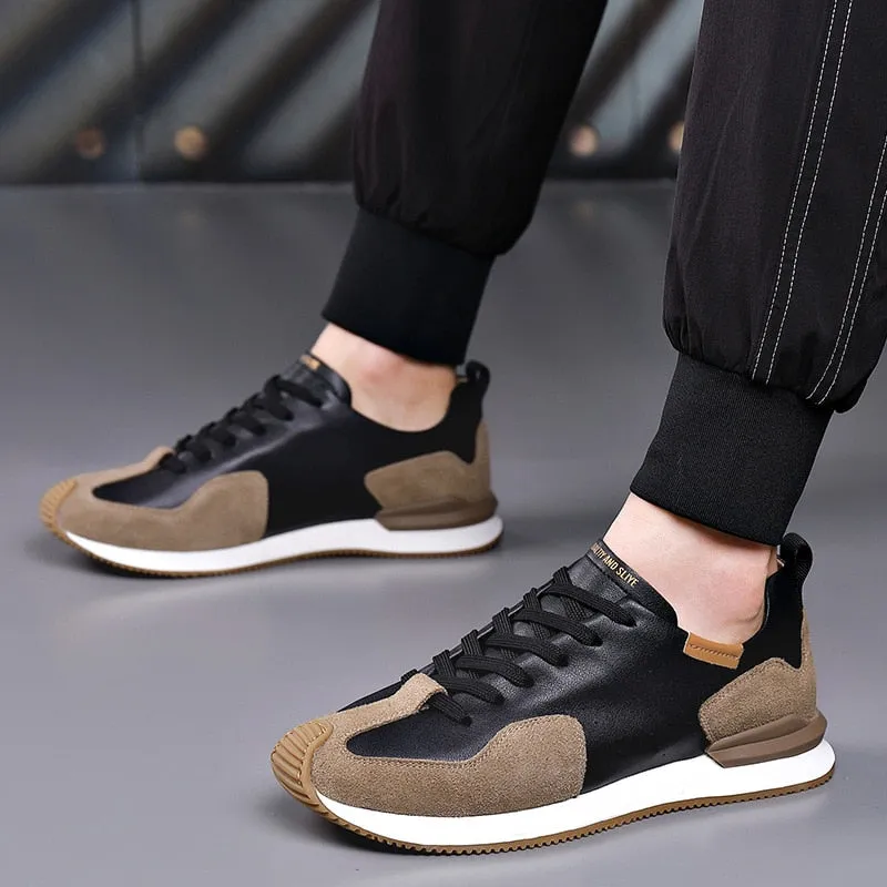 Genuine Leather Turned-over Edge Casual Outdoor Walking Shoes for Men