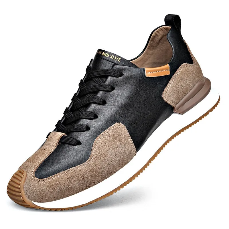 Genuine Leather Turned-over Edge Casual Outdoor Walking Shoes for Men