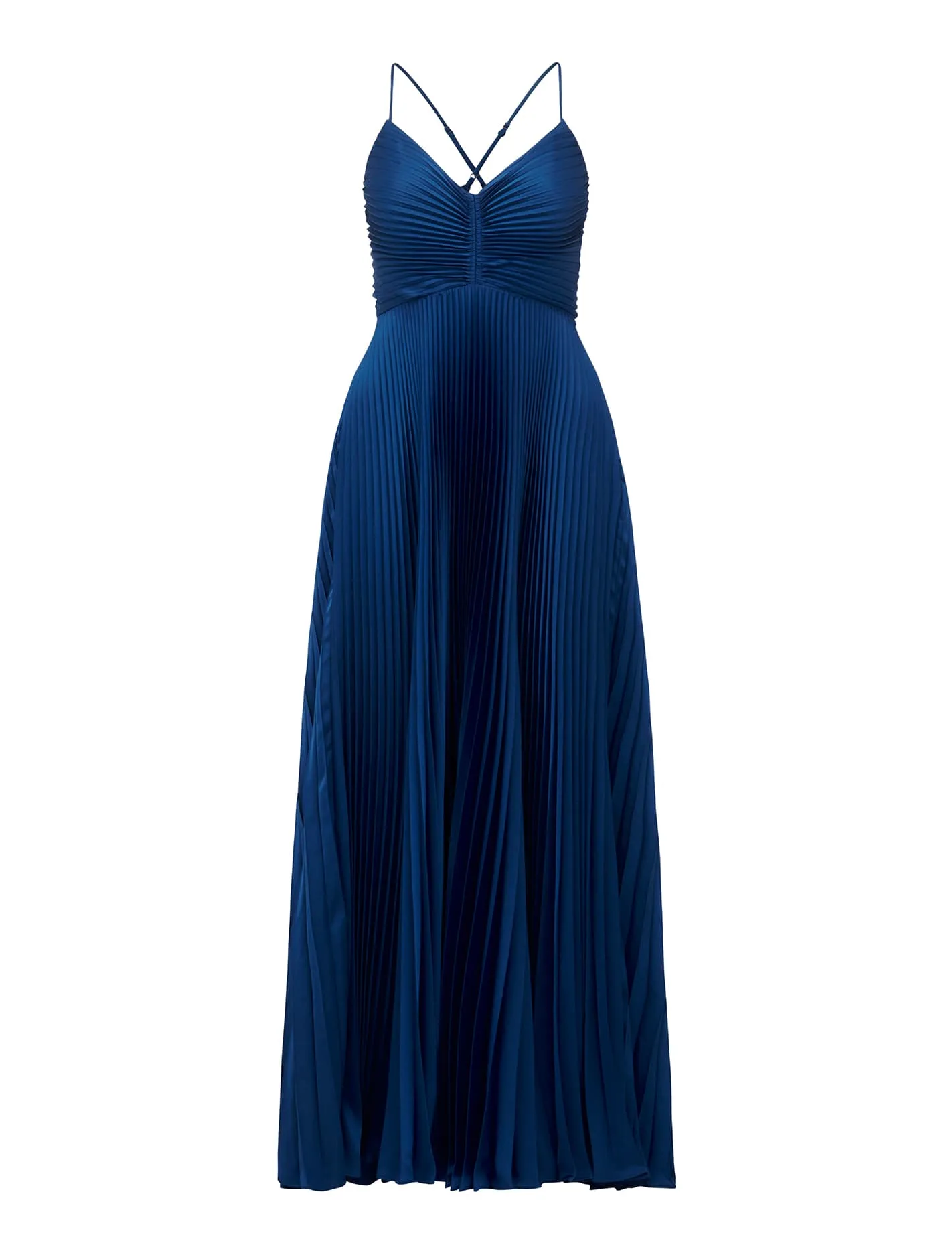 Geri Tie Back Pleated Midi Dress