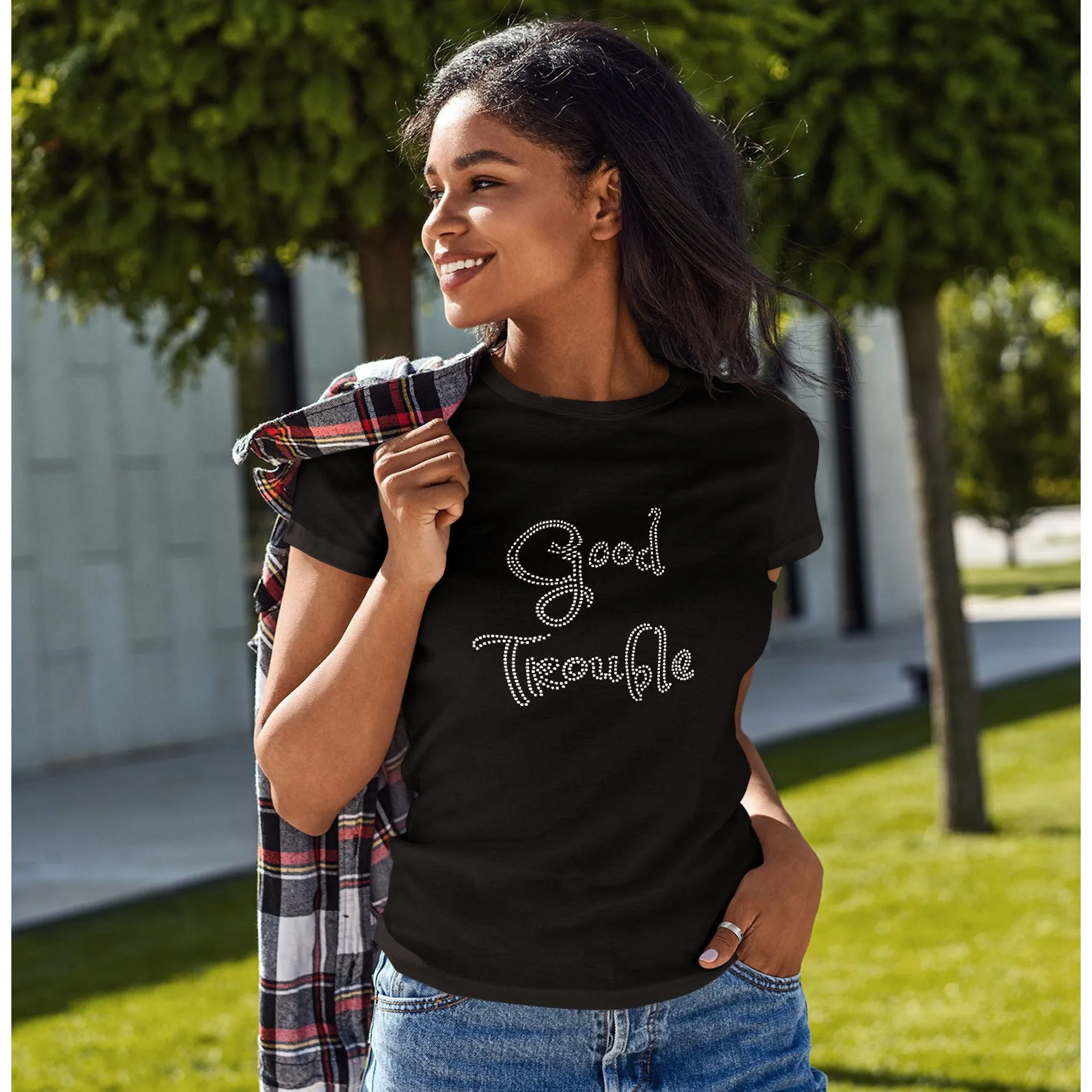 Good Trouble John Lewis Rhinestone T-Shirt